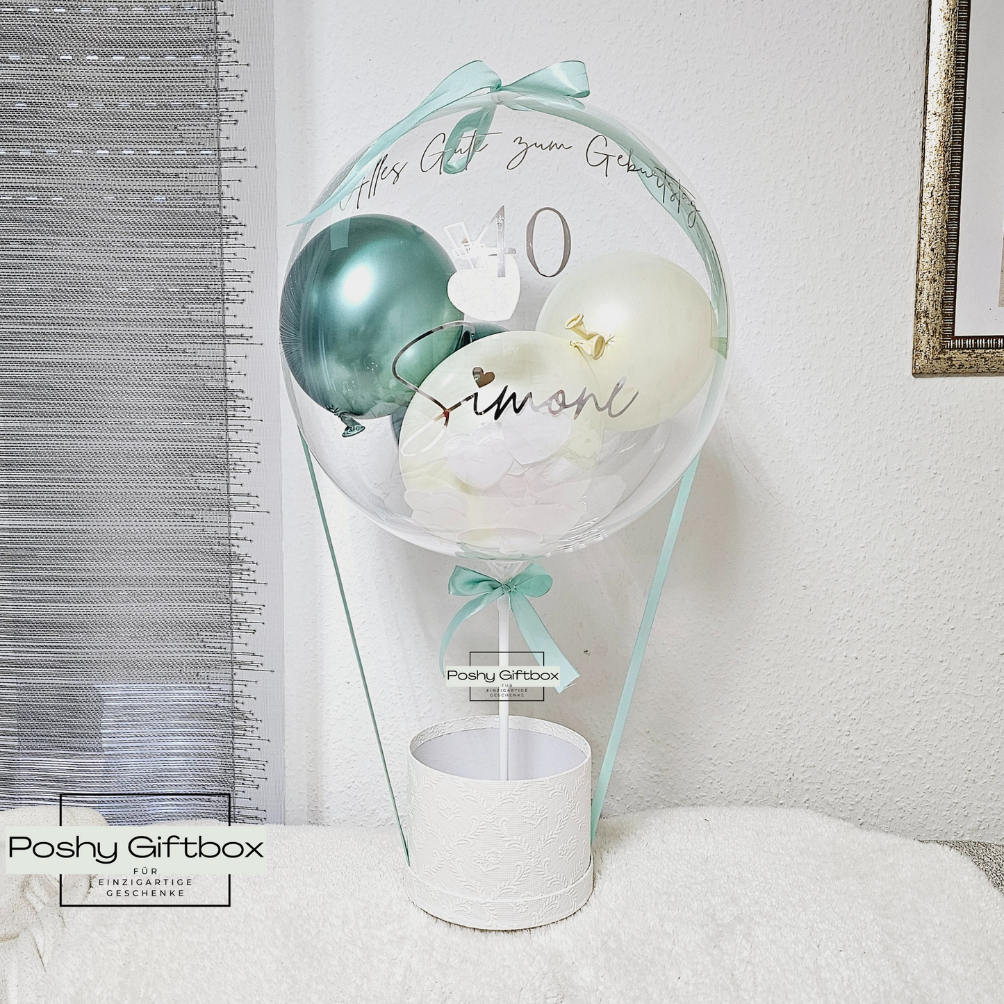 Ballongeschenk HOCHZEIT/Geschenk zum Hochzeitstag/Verlobungsgeschenk/Just Married/Hochzeitsgeschenk/Ballongrüß /Geldgeschenk Hochzeit PoshyGiftbox