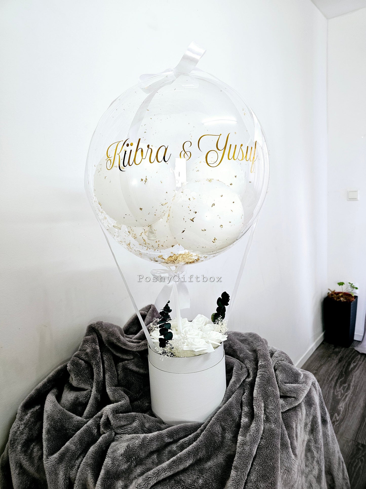 Luftballons Personalisiert/Geschenk Geburtstag/ Muttertag /Vatertag,Kommunion,Taufe/Ballon Geschenk PoshyGiftbox