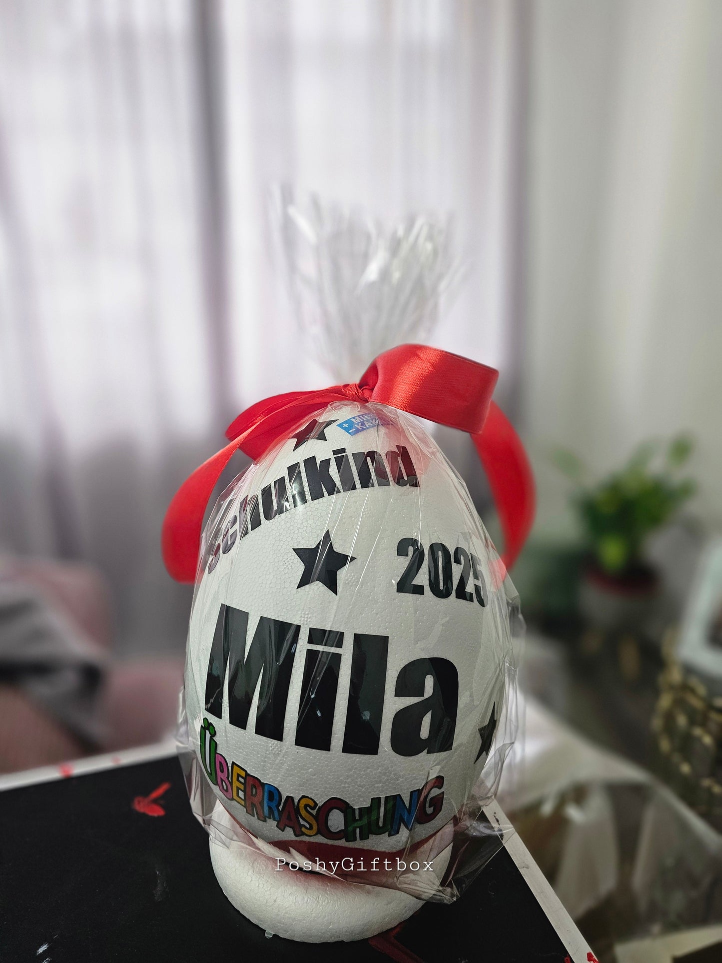 Personalisiertes XXL Überraschungsei SCHULKIND/ XXL Überraschungsei Personalisiertes Geschenk / Ü-Ei befüllt /9 Designs/Einschulungsgeschenk Schultüte PoshyGiftbox