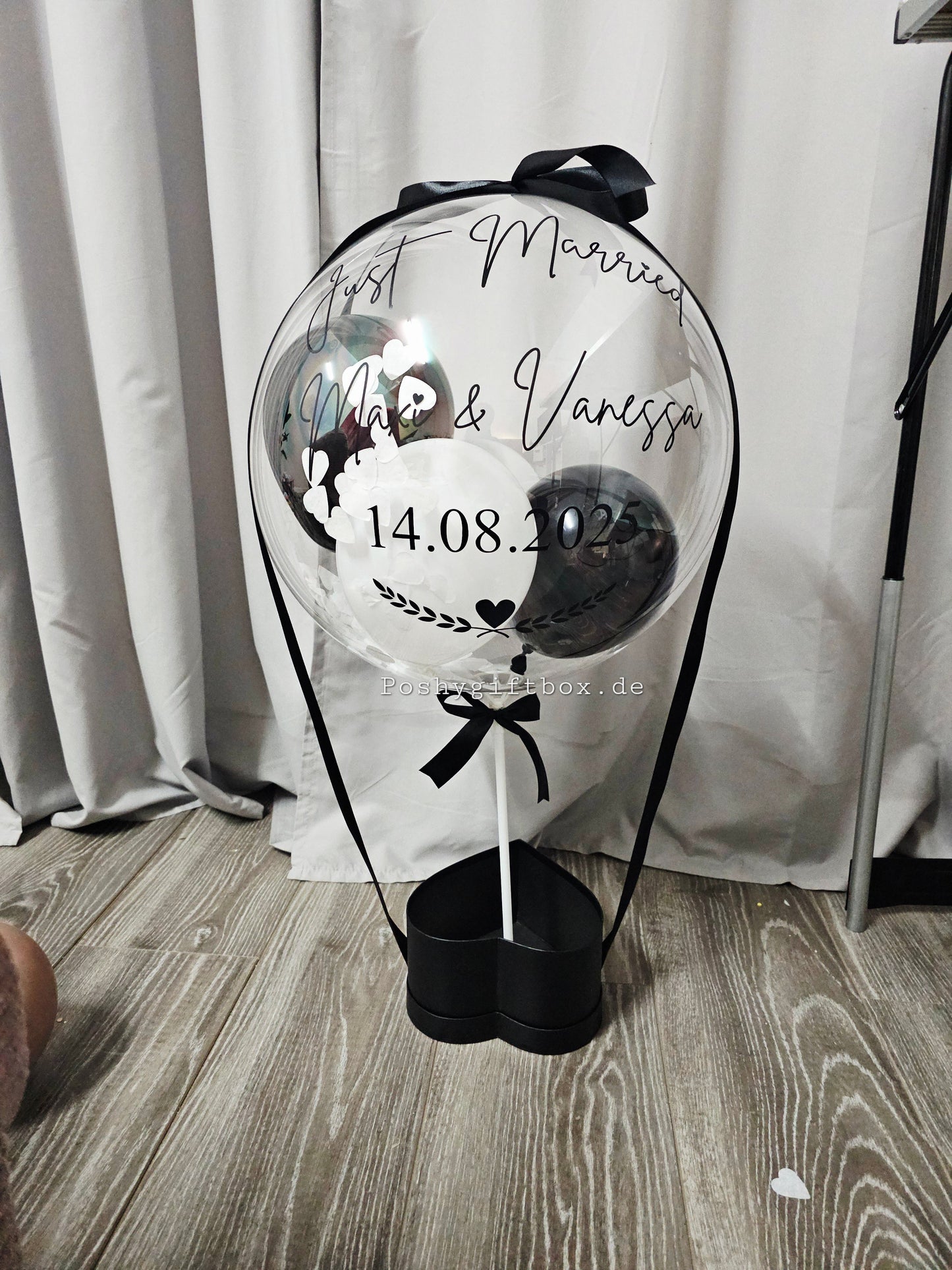 Ballongeschenk HOCHZEIT/Geschenk zum Hochzeitstag/Verlobungsgeschenk/Just Married/Hochzeitsgeschenk/Ballongrüß /Geldgeschenk Hochzeit PoshyGiftbox