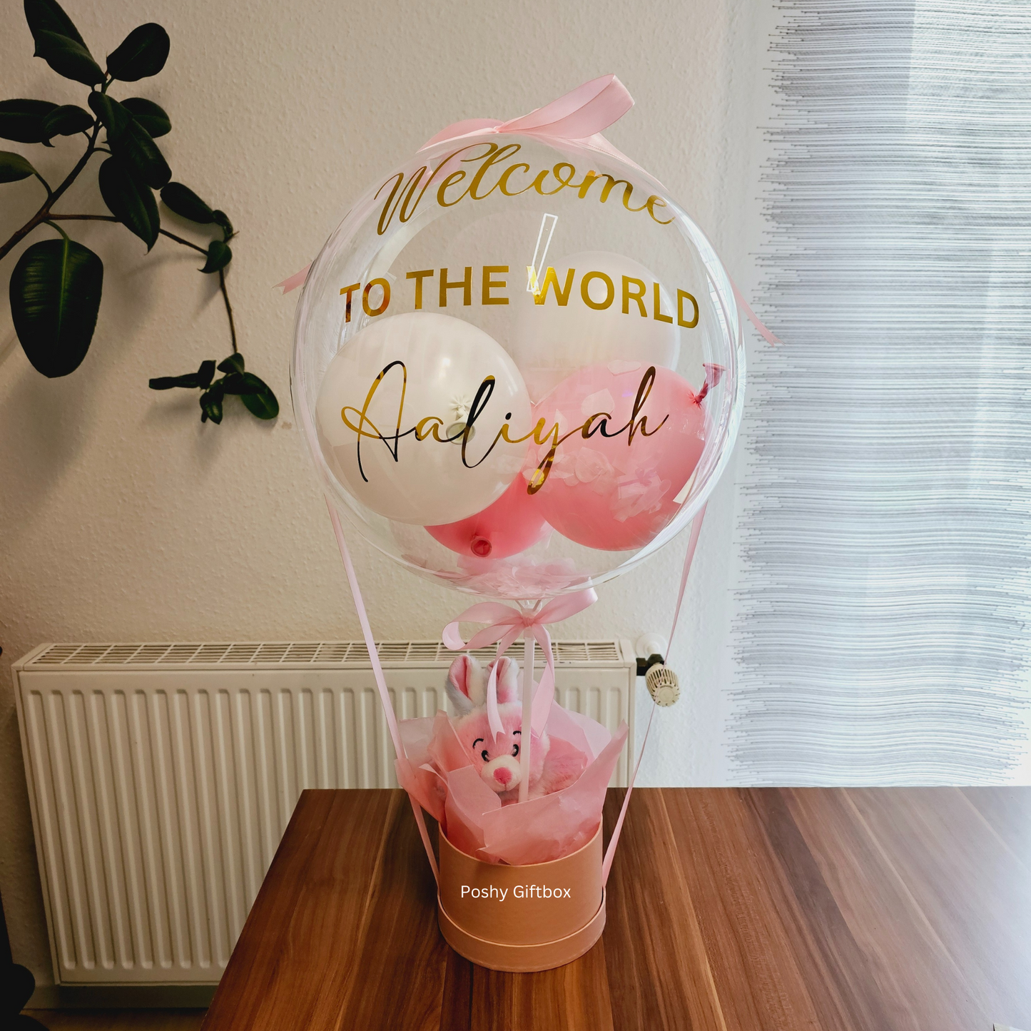 Willkommen Auf Der Welt Baby Ballon/Geschenkballon zur Geburt/BabyGeschenk/Geschenk zur Taufe/Hallo Baby/Geschenk zur Geburt/Geburtballon PoshyGiftbox