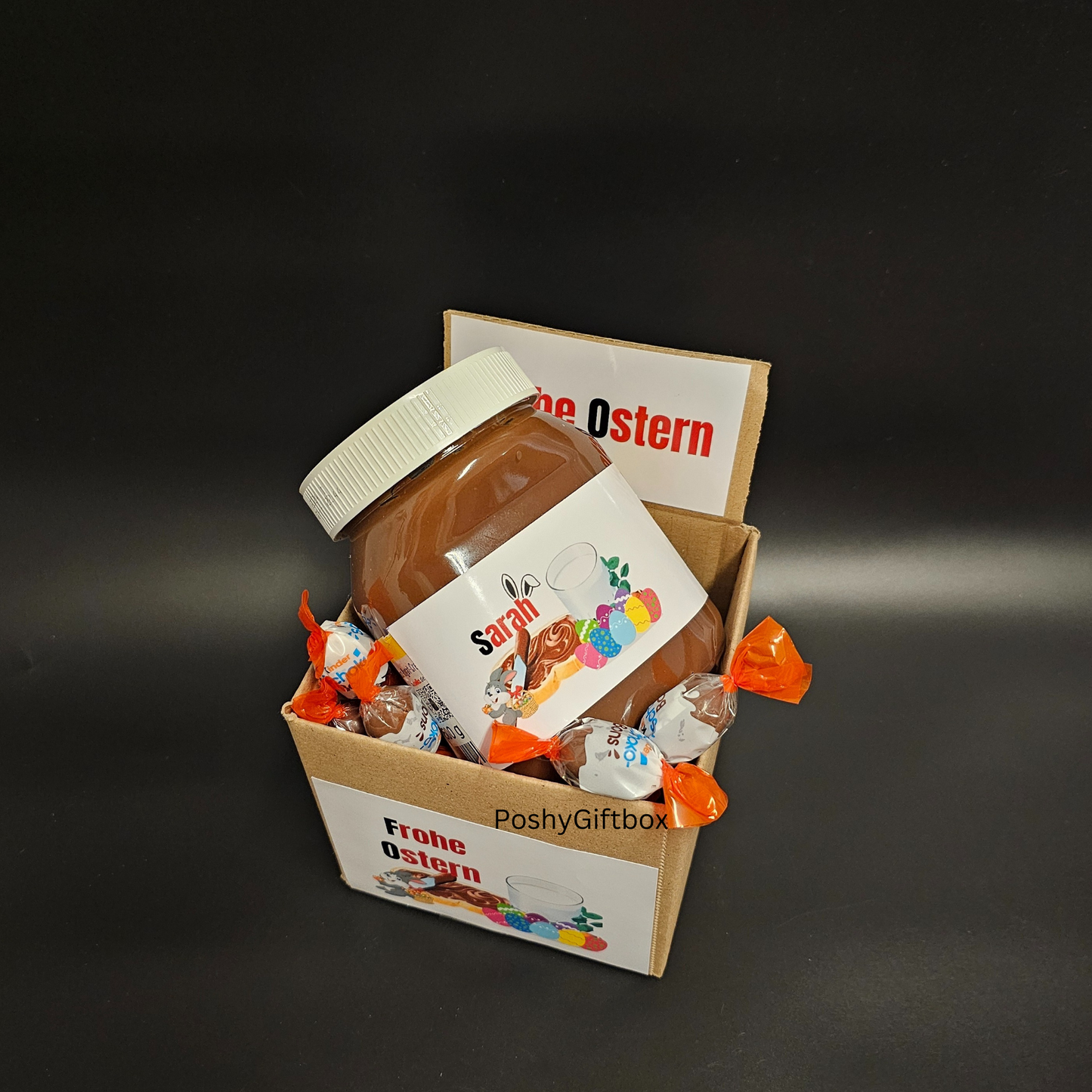 Nutella Geschenk 450g Glas /Nutella Weihnachtsgeschenk/Personalisiert mit Wunschtext oder Namen/Mitbringsel/ Gastgeschenk/Nutella Verpackung/Nutella Killer Geschenk PoshyGiftbox
