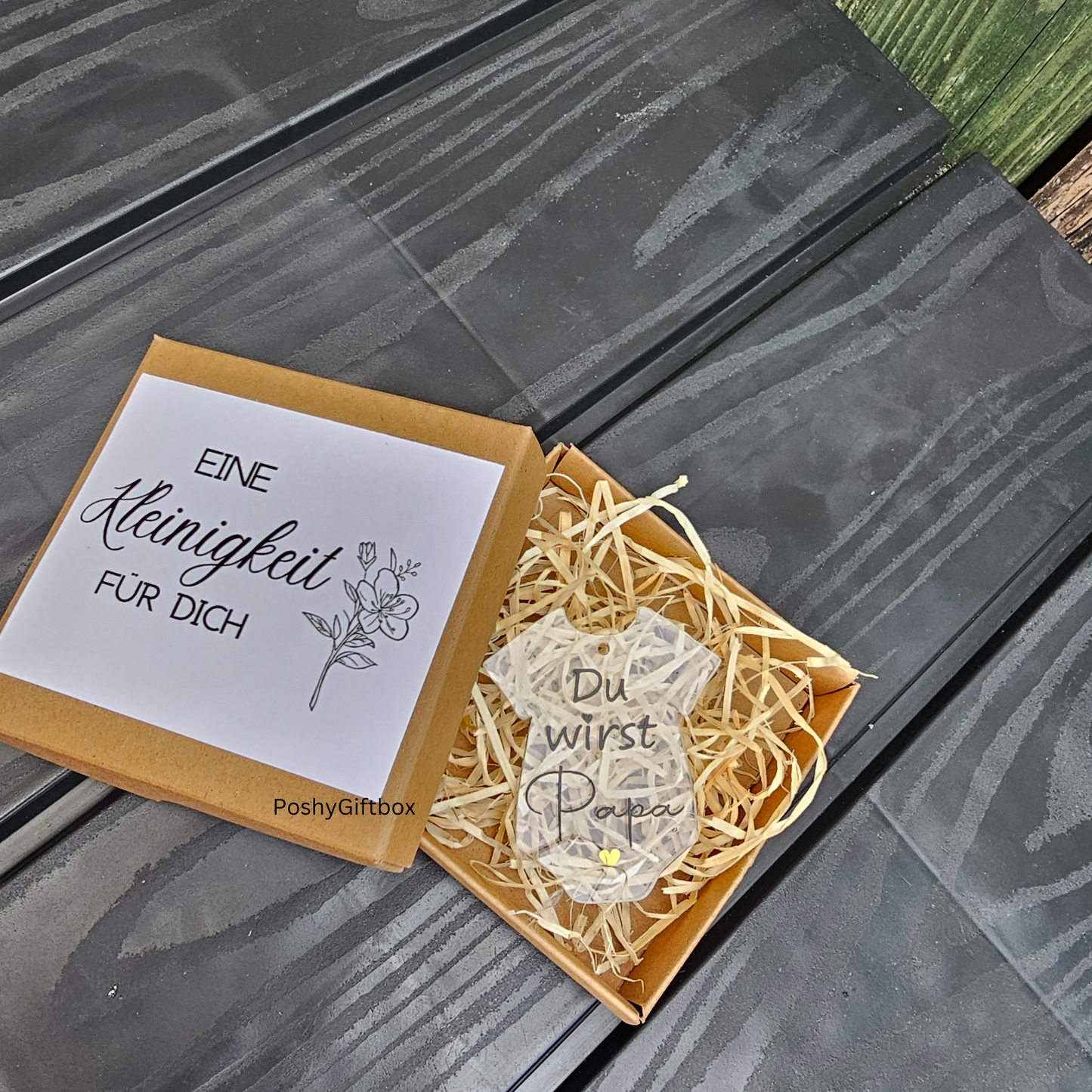 Schwangerschaft verkünden, Acryl Body Du wirst Papa, Schwangerschaftsverkündung, Du wirst Oma,Opa,Tante,Onkel,Ihr werdet Oma&Opa/Baby verkünden PoshyGiftbox