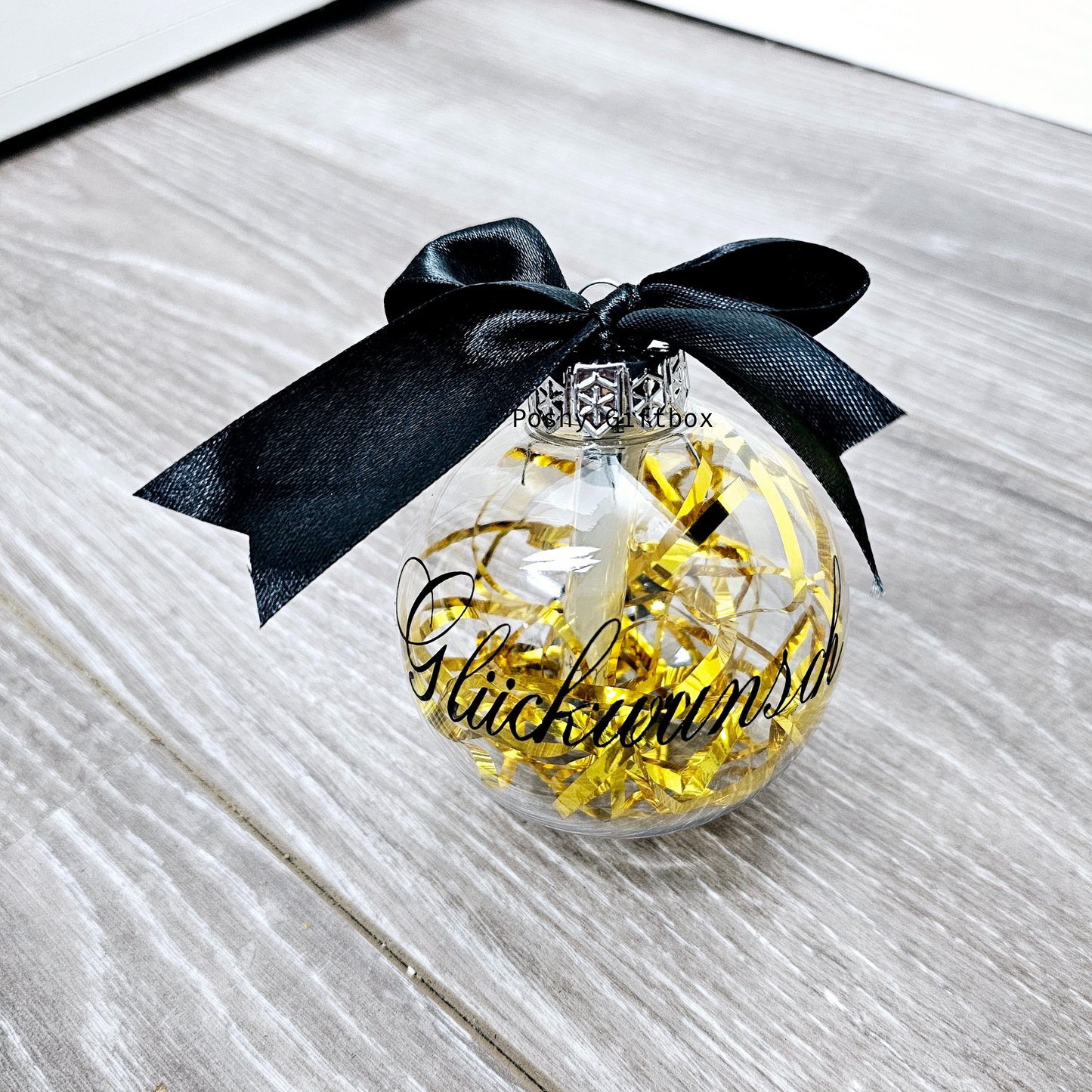 Wunscherfüller/Geldgeschenk Gutschein/Geldgeschenk Geburtstag/Weihnachtskügel personalisiert mit Namen/Geld verschenken/Geld verpacken/Glückwunsch PoshyGiftbox