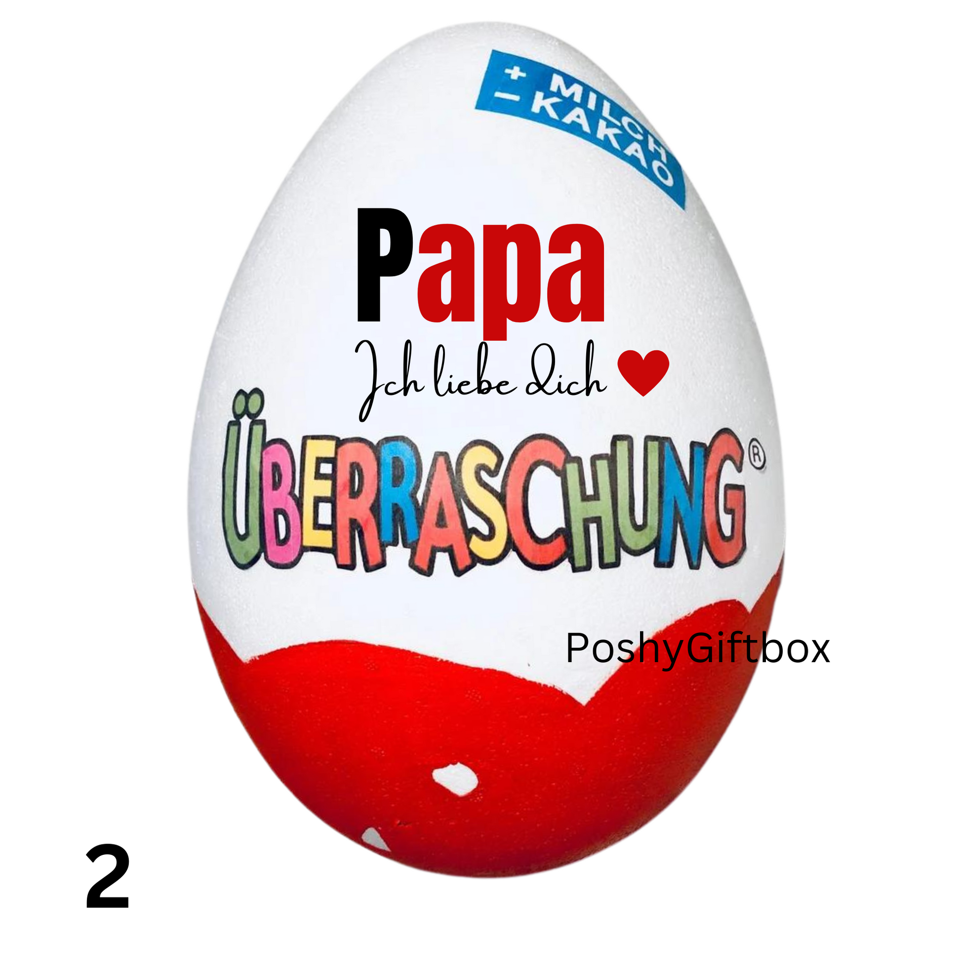 XXL Überraschungsei personalisiert ""PAPA""/Geschenk Vatertag,Geburtstag,Ostern,Weihnachten/9 DESIGNS/Ü-Ei Xxl/Geschenke für Männer/Osterei PoshyGiftbox