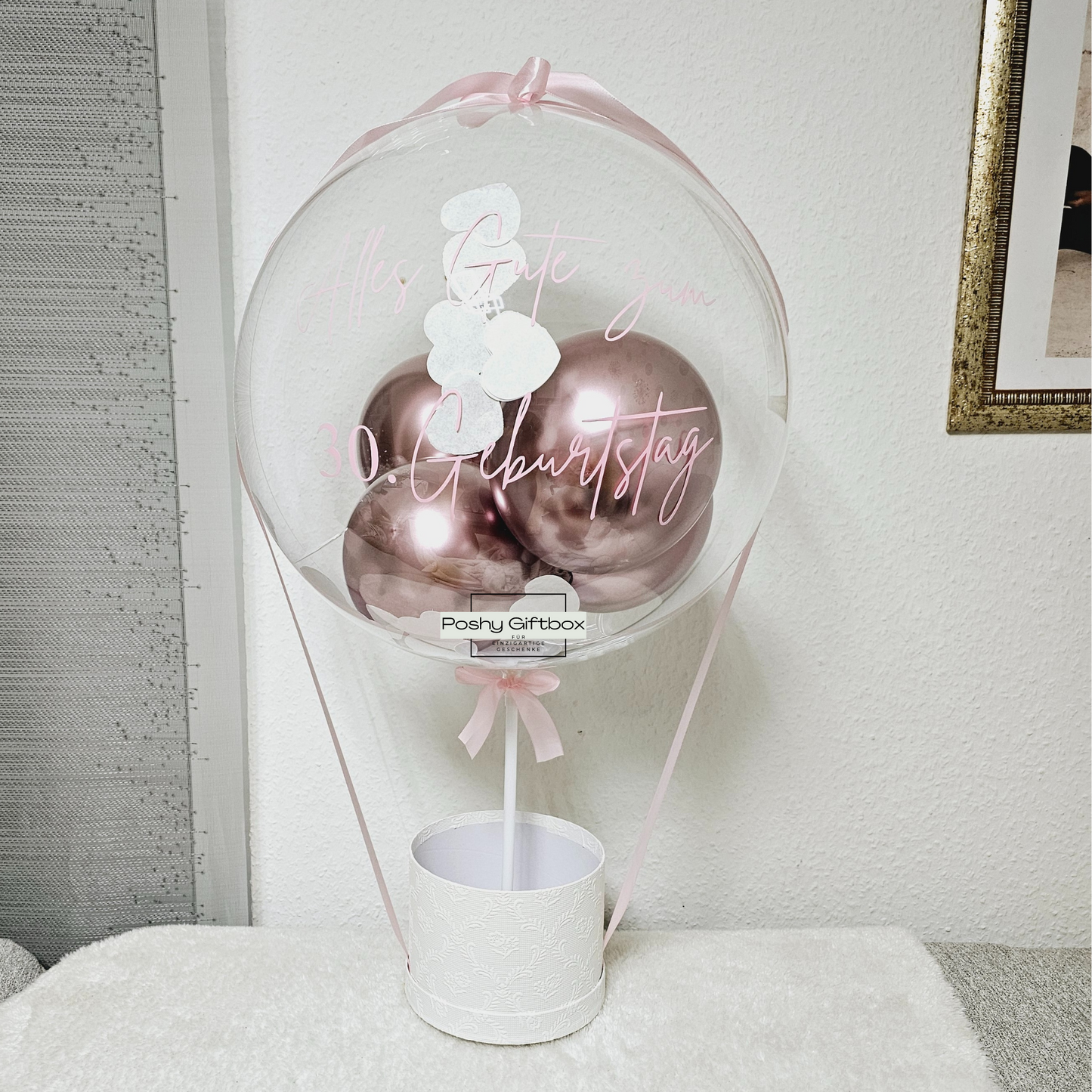 Ballongeschenk HOCHZEIT/Geschenk zum Hochzeitstag/Verlobungsgeschenk/Just Married/Hochzeitsgeschenk/Ballongrüß /Geldgeschenk Hochzeit PoshyGiftbox