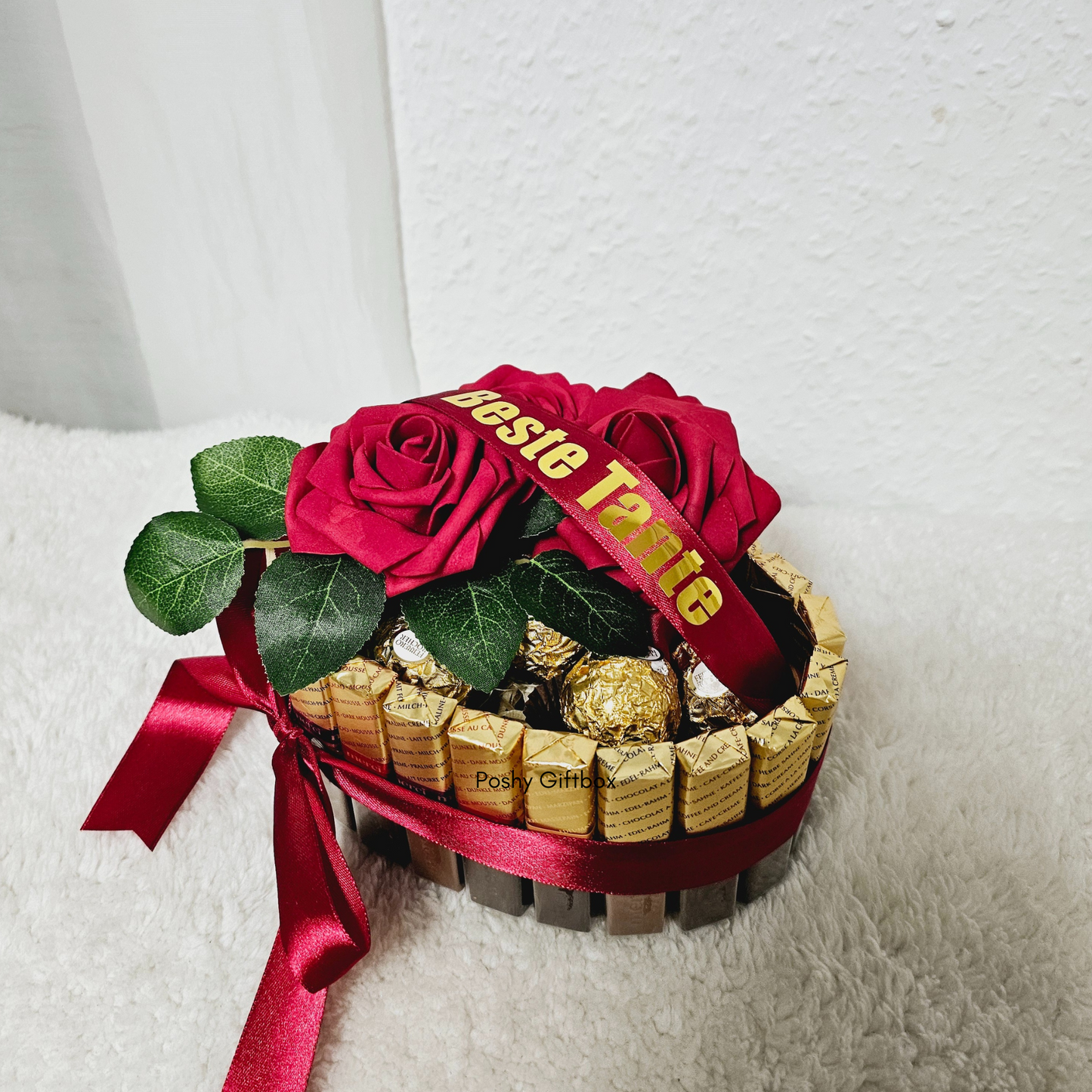 Pralinen Torte mit Wunschtext/Weihnachtsgeschenk/Valentinsgeschenk/Merci Pralinentorte/Ferrero Rocher Pralinentorte/ Geburtstagsgeschenk/Hochzeitsgeschenk/Geschenk Vatertag/Abschiedsgeschenk PoshyGiftbox