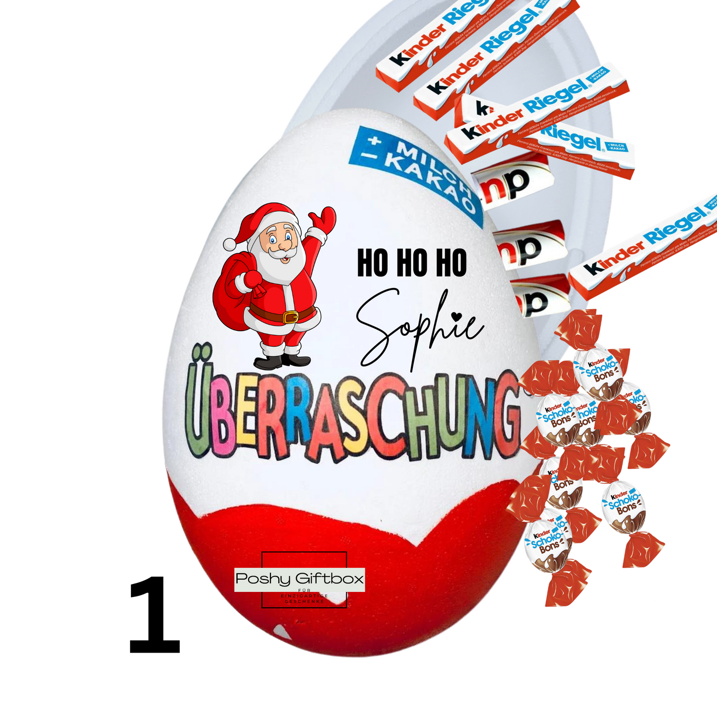 Überraschungsei mit Eigenem Bild/Muttertagsgeschenk/Geburtstagsgeschenk/Überraschungsei mit eigenem Foto/Überraschungsei XXL/Ü-ei Vatertag PoshyGiftbox