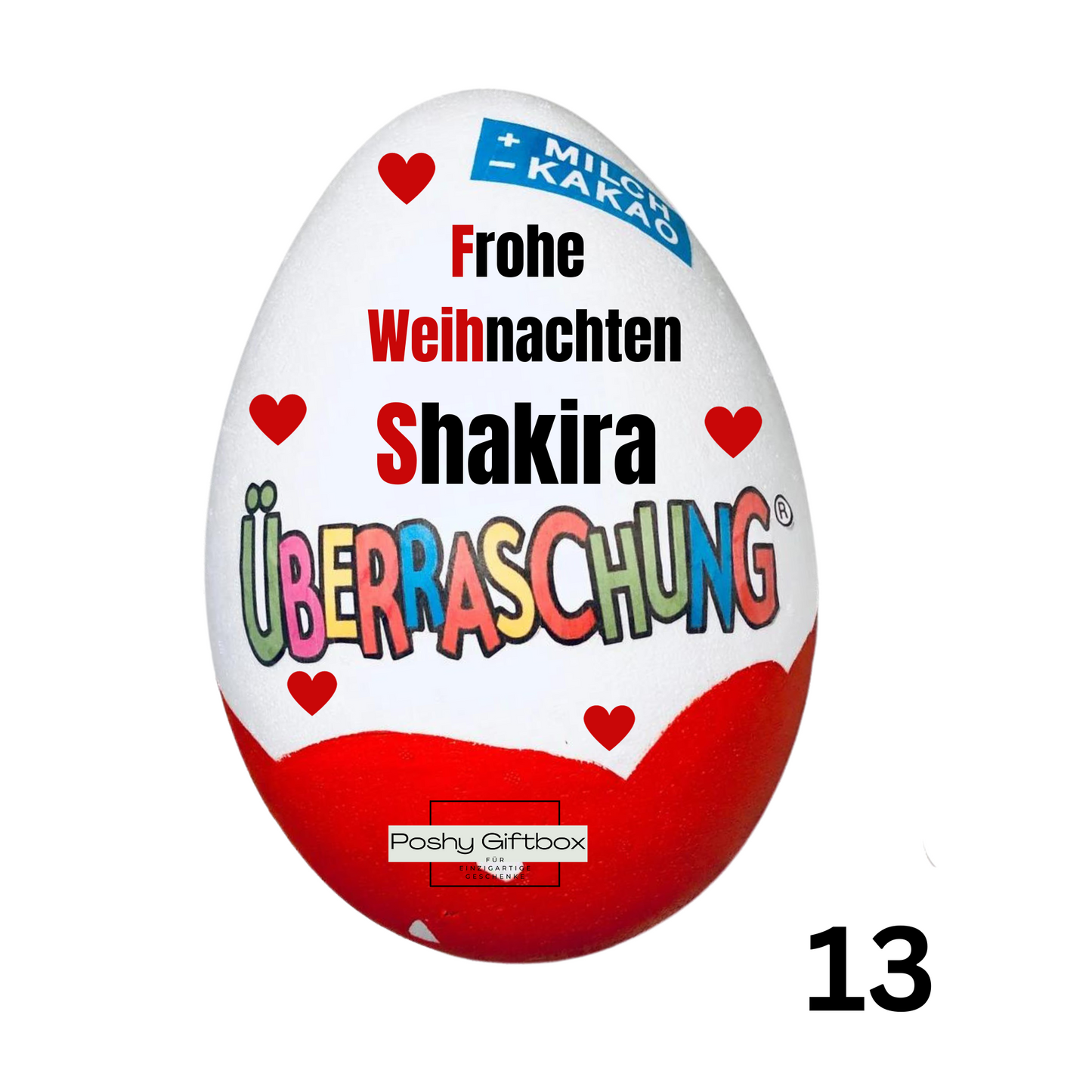 Personalisiertes XXL Überraschungsei /Geschenk XXL Überraschungsei/Du wolltest nichts Geschenk /Geschenk Geburtstag,Jugendweihe,Kommunion/Abschiedsgeschenk/Überraschungsei mit Wunschtext PoshyGiftbox