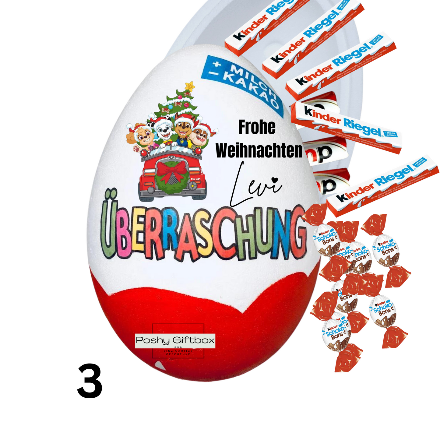 Überraschungsei mit Eigenem Bild/Muttertagsgeschenk/Geburtstagsgeschenk/Überraschungsei mit eigenem Foto/Überraschungsei XXL/Ü-ei Vatertag PoshyGiftbox
