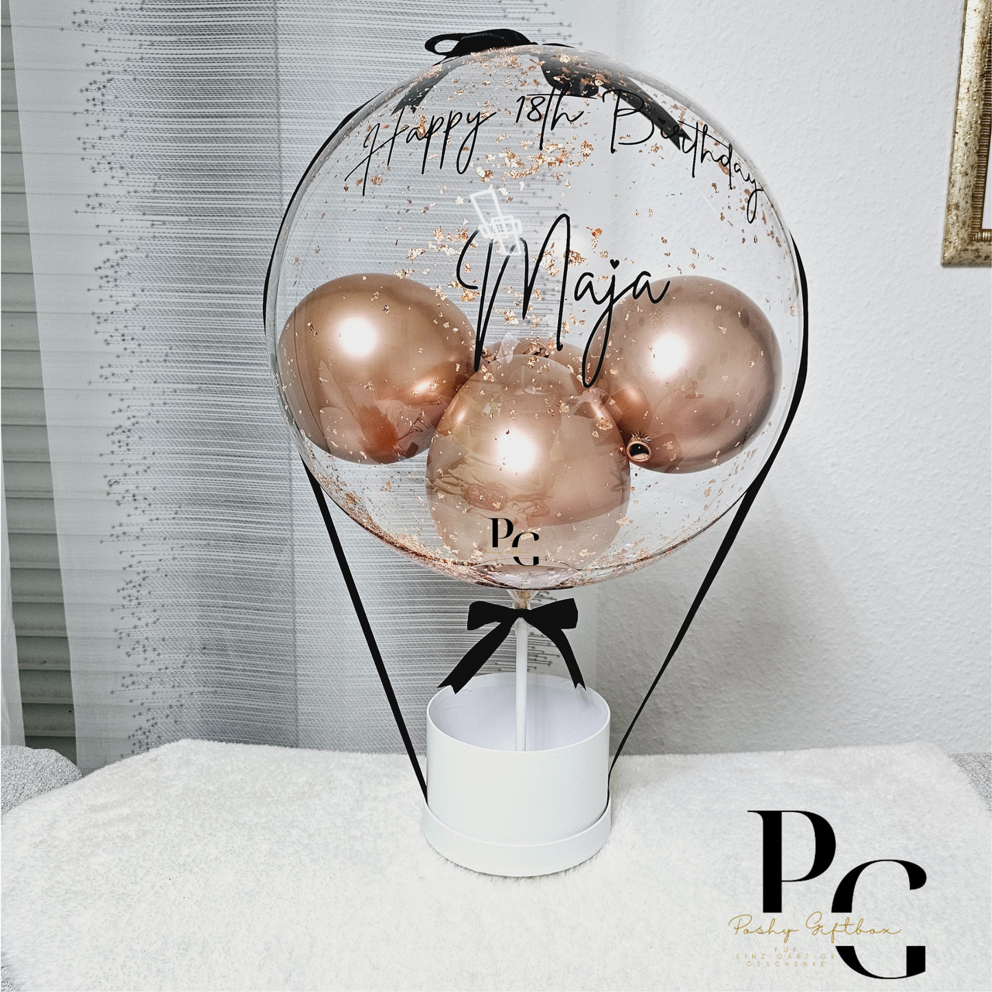 Rose gold Luftballon Personalisiert mit oder ohne Schokoladen