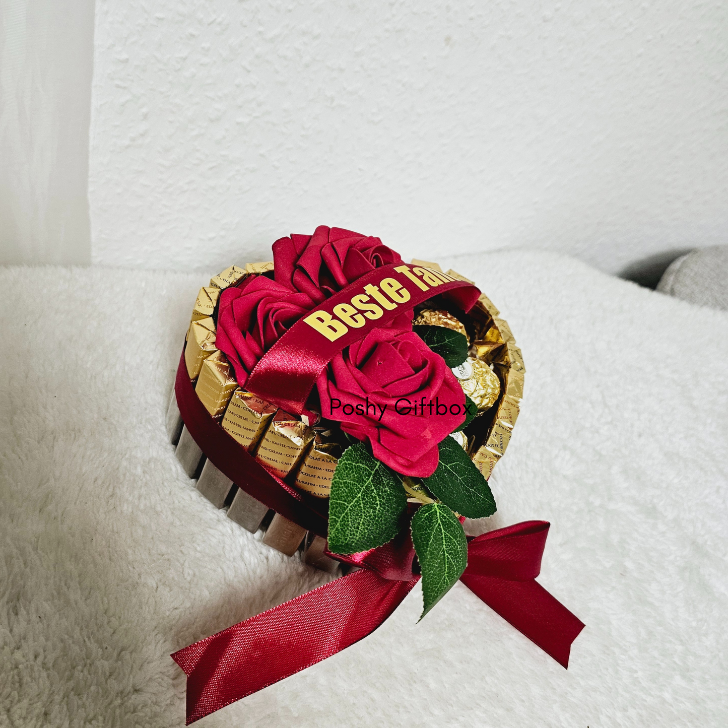 Pralinen Torte mit Wunschtext/Weihnachtsgeschenk/Valentinsgeschenk/Merci Pralinentorte/Ferrero Rocher Pralinentorte/ Geburtstagsgeschenk/Hochzeitsgeschenk/Geschenk Vatertag/Abschiedsgeschenk PoshyGiftbox