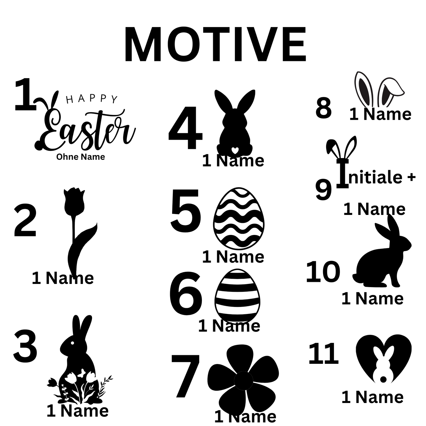 Ostereier personalisiert/Ostern/Kunststoff/Ostergeschenk/Osterei Weiß mit Namen/Ostern Geschenk/Ostern Dekoration Osterschmuck/Frühlingsgruß PoshyGiftbox