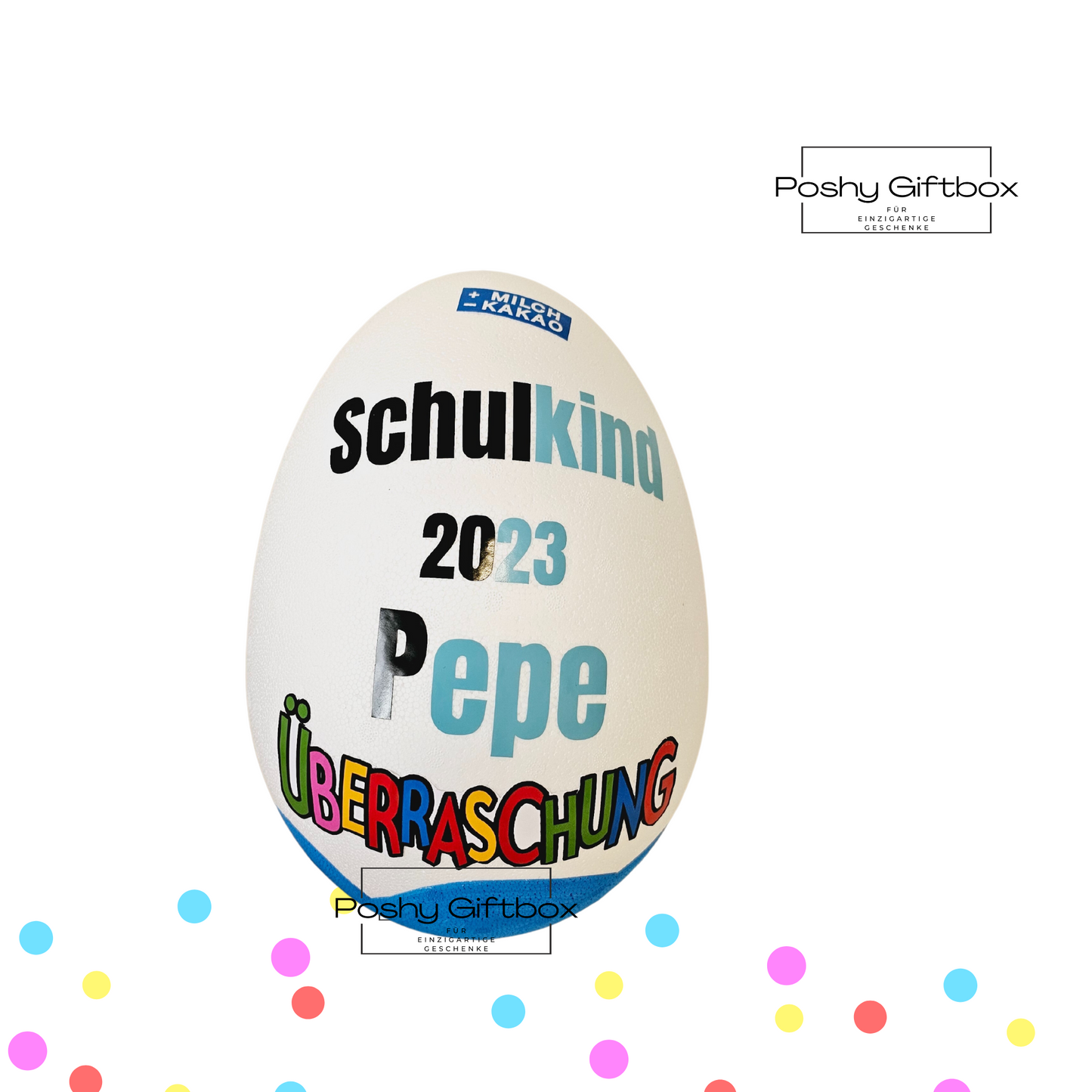 Überraschungsei XXL personalisiert/Geschenk Jugendweihe/Ü-ei Senioren/ Kinder Ei XXL/Geschenk Mädchen,Junge/Mit Füllung PoshyGiftbox