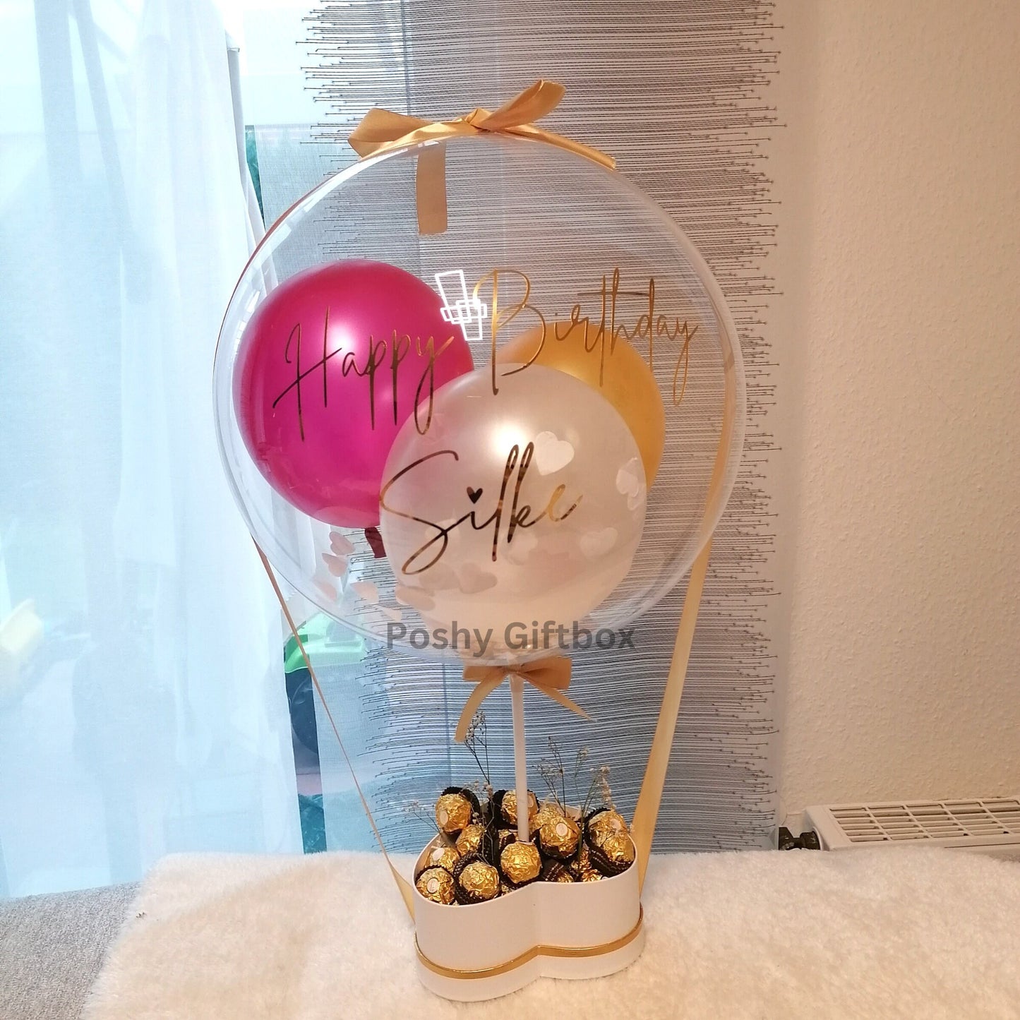 Ballon Geschenk/Geburtstagsgeschenk/Muttertagsgeschenk/ Geschenk Personalisiert/Schokoladenbox/Ballongeschenke Mama,Schwester,Ehefrau PoshyGiftbox