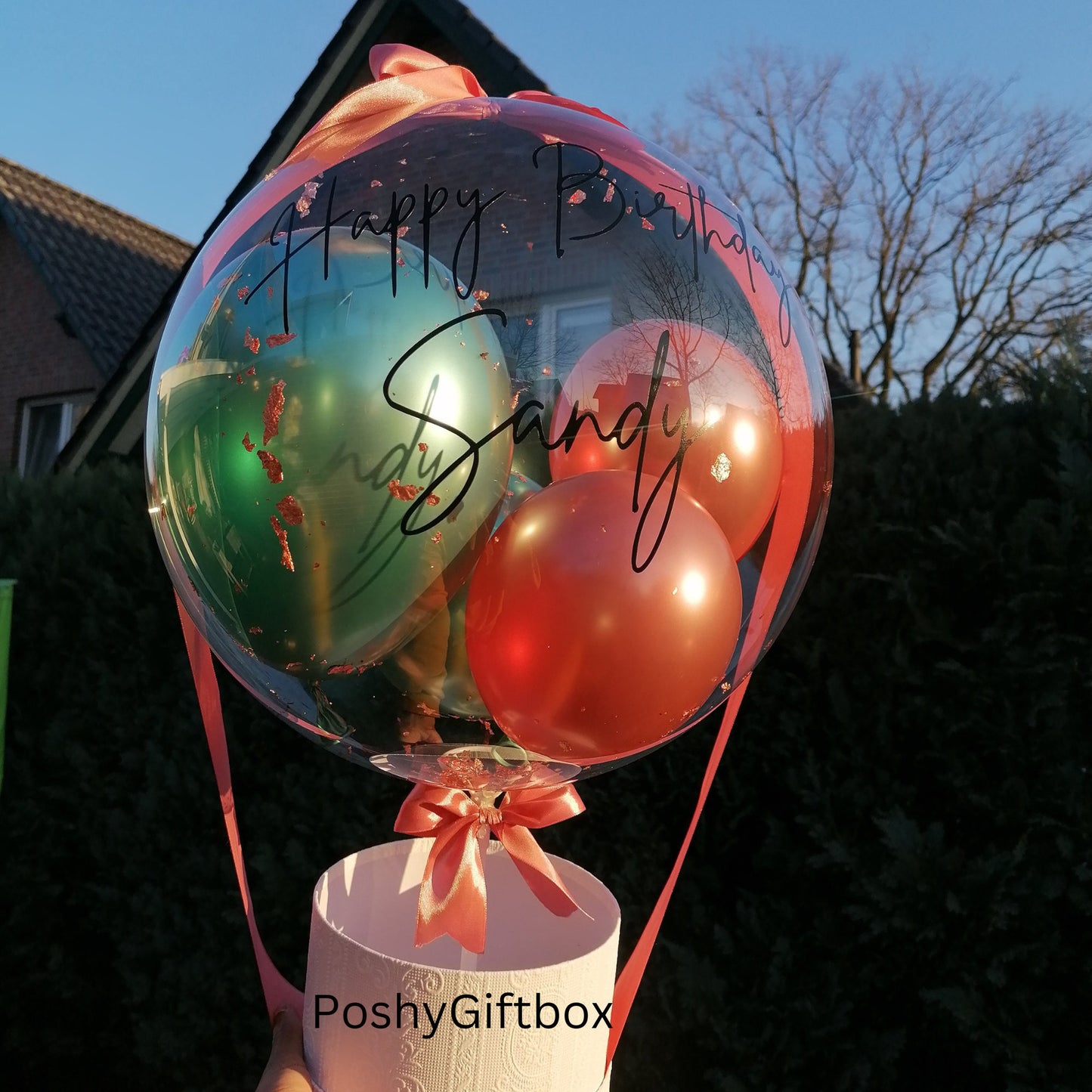 Ballon Geschenk/Geburtstagsgeschenk/Muttertagsgeschenk/ Geschenk Personalisiert/Schokoladenbox/Ballongeschenke Mama,Schwester,Ehefrau PoshyGiftbox