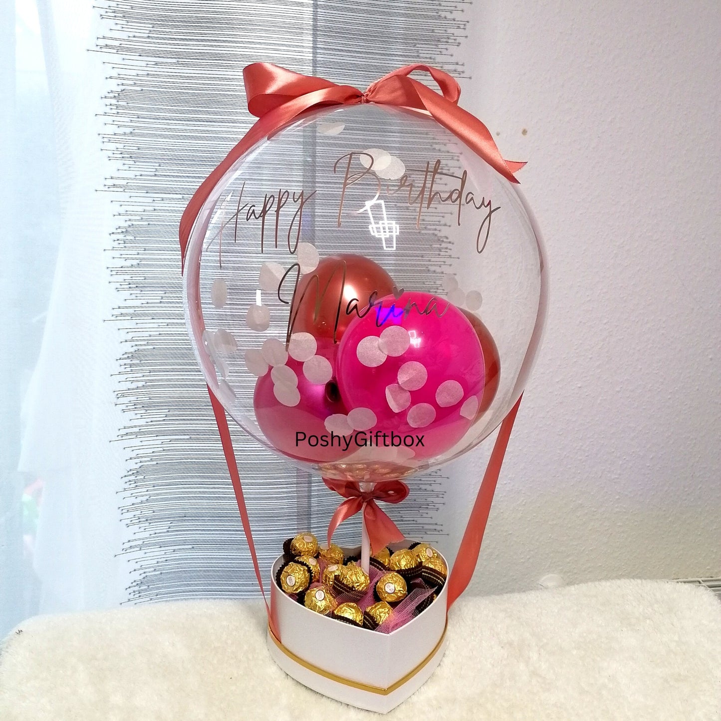 Ballon Geschenk/Geburtstagsgeschenk/Muttertagsgeschenk/ Geschenk Personalisiert/Schokoladenbox/Ballongeschenke Mama,Schwester,Ehefrau PoshyGiftbox
