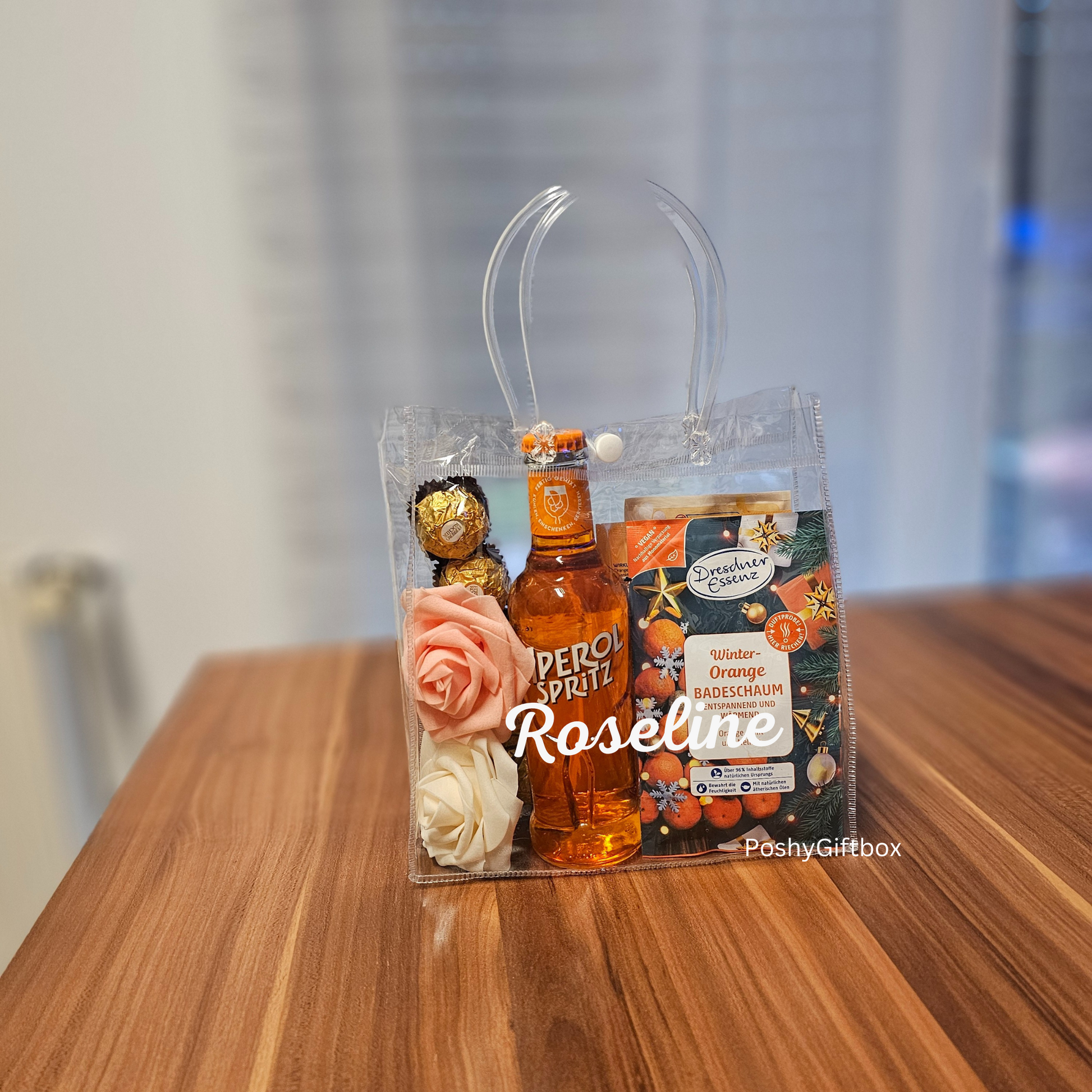 Geschenktüte personalisiert/Aperol Spritz,Lillet Geschenkset/4 verschiedene Sets/Geburtstagsgeschenk/Geschenk Freundin/Kleinigkeit/Geschenkkorb/Mädelsabend PoshyGiftbox