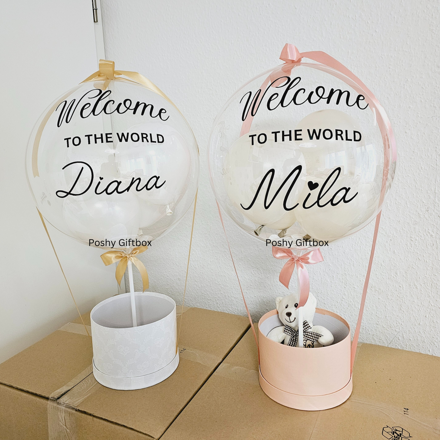 Willkommen Auf Der Welt Baby Ballon/Geschenkballon zur Geburt/BabyGeschenk/Geschenk zur Taufe/Hallo Baby/Geschenk zur Geburt/Geburtballon  PoshyGiftbox