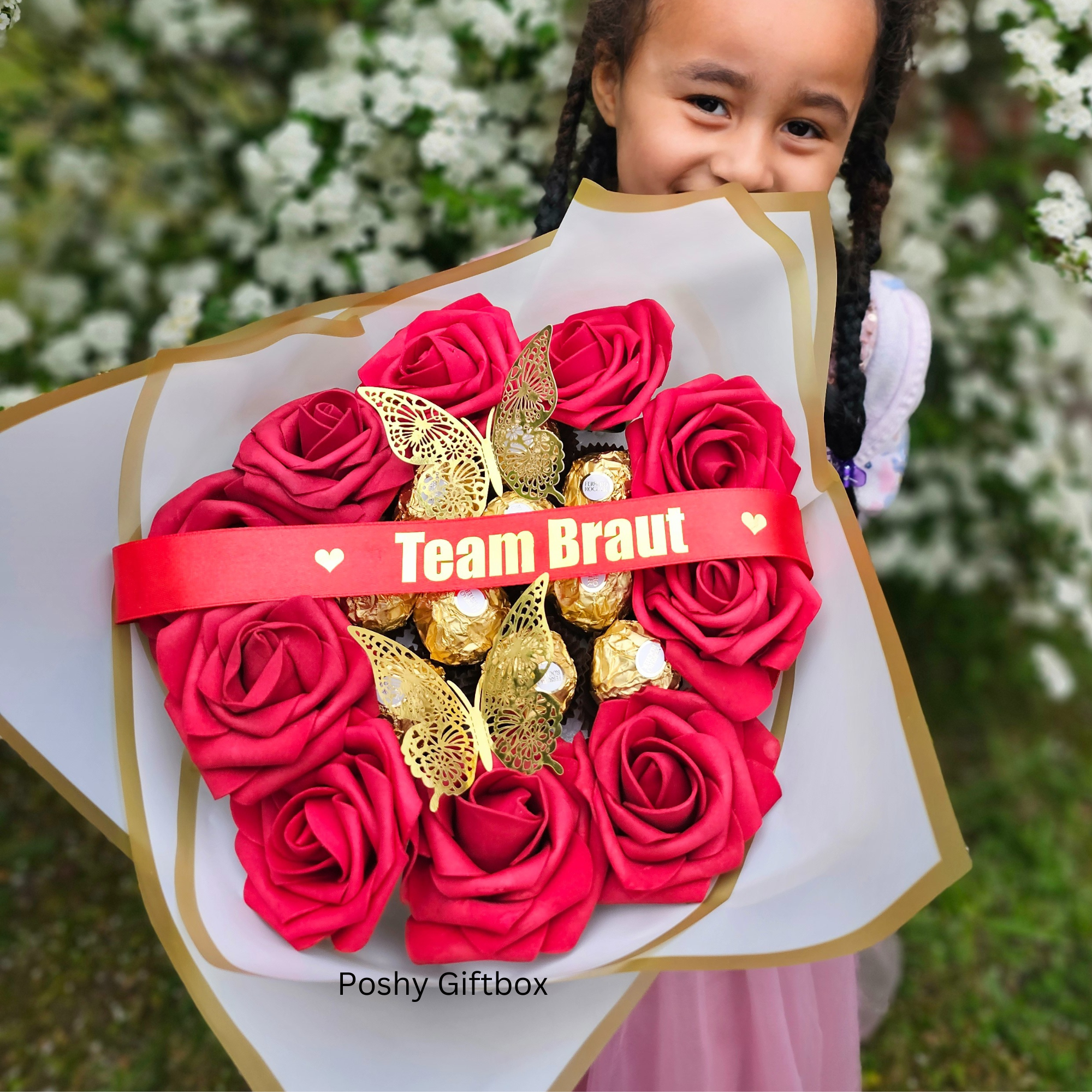 Weihnachtsgeschenk /Ballon Bouquet mit Schokoladen/Weihnachtsballon /Sinnvolle Geschenke Weihnachten/Firmengeschenke Weihnachten/Schokoladenbox PoshyGiftbox