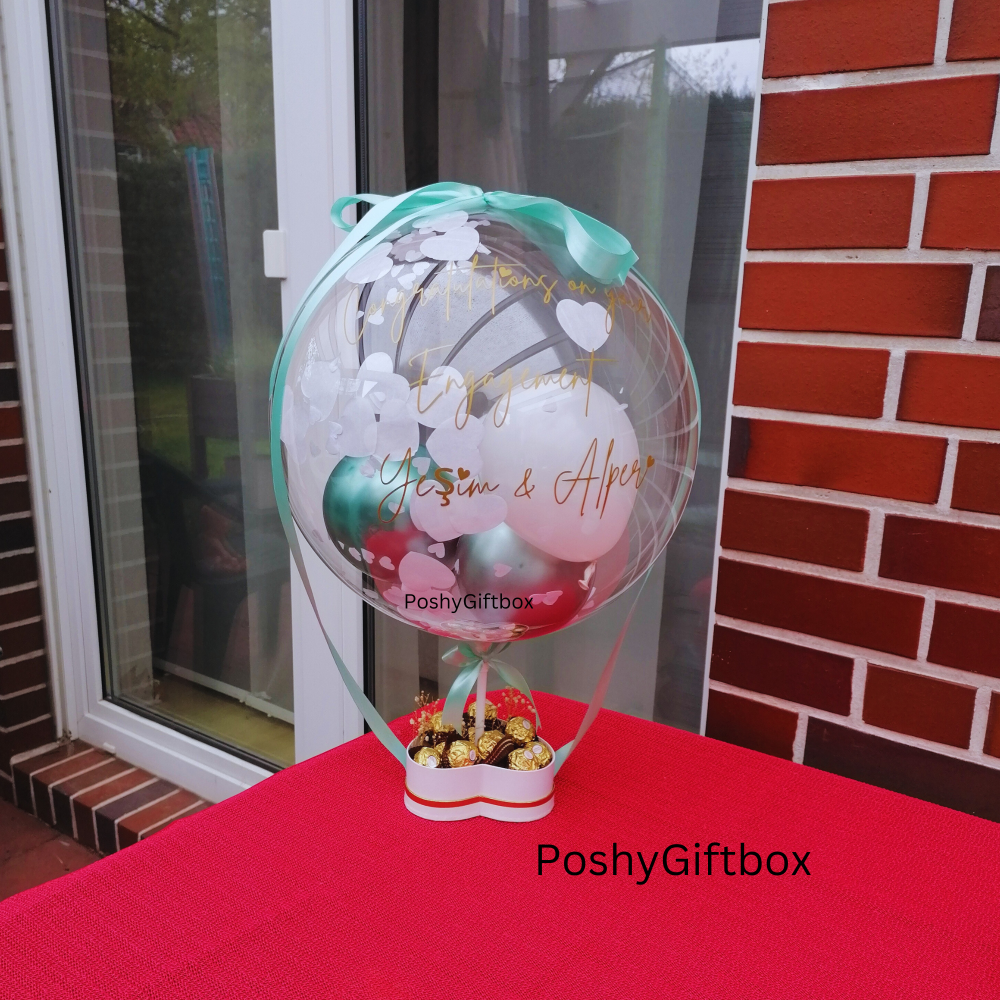 Ballon mit Blumen/Personalisierter Ballon/Ballongrüße/Geburtstagsgeshenk/Muttertagsgeschenk/Geschenke für Frauen/Geschenk Mama,Oma,Freundin  PoshyGiftbox