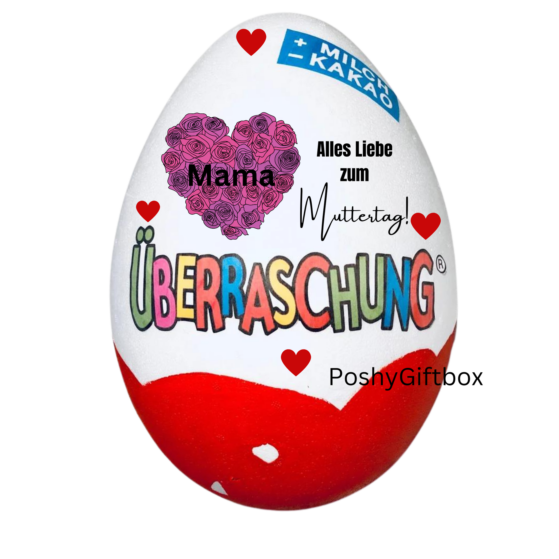 Personalisiertes XXL Überraschungsei/Mama XXL Überraschungsei/Ü-Ei Mama/Überraschungsei mit Füllung/Muttertagsgeschenk/Beste Mama/9 Designs  PoshyGiftbox
