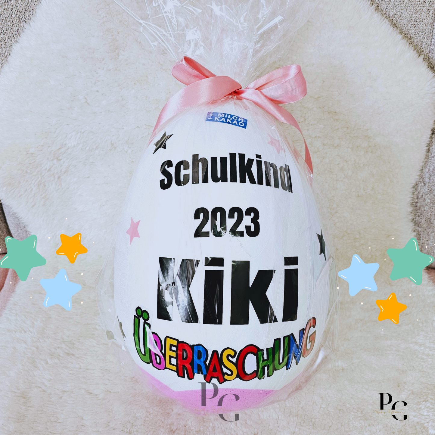 XXL Ü-ei  Regenbogen/Schokoladengeschenke/XXL Kinder Eier Personalisiert/XXL Überraschungsei Bunt/Kindereier Personalisiert/9 Designs/Kinder Eier  PoshyGiftbox