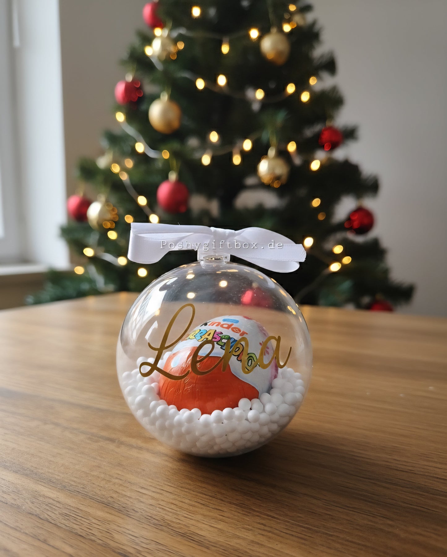 Personalisierte Weihnachtskugeln mit Nutella/Personalisierte Weihnachtskugeln/ Gefüllt mit  Kinder Ü -Ei/Weihnachtskugel Mit Nutella/Weihnachtsgeschenke /Christbaumkugel mit Namen/Firmen Geschenke/Kinder Geschenke PoshyGiftbox