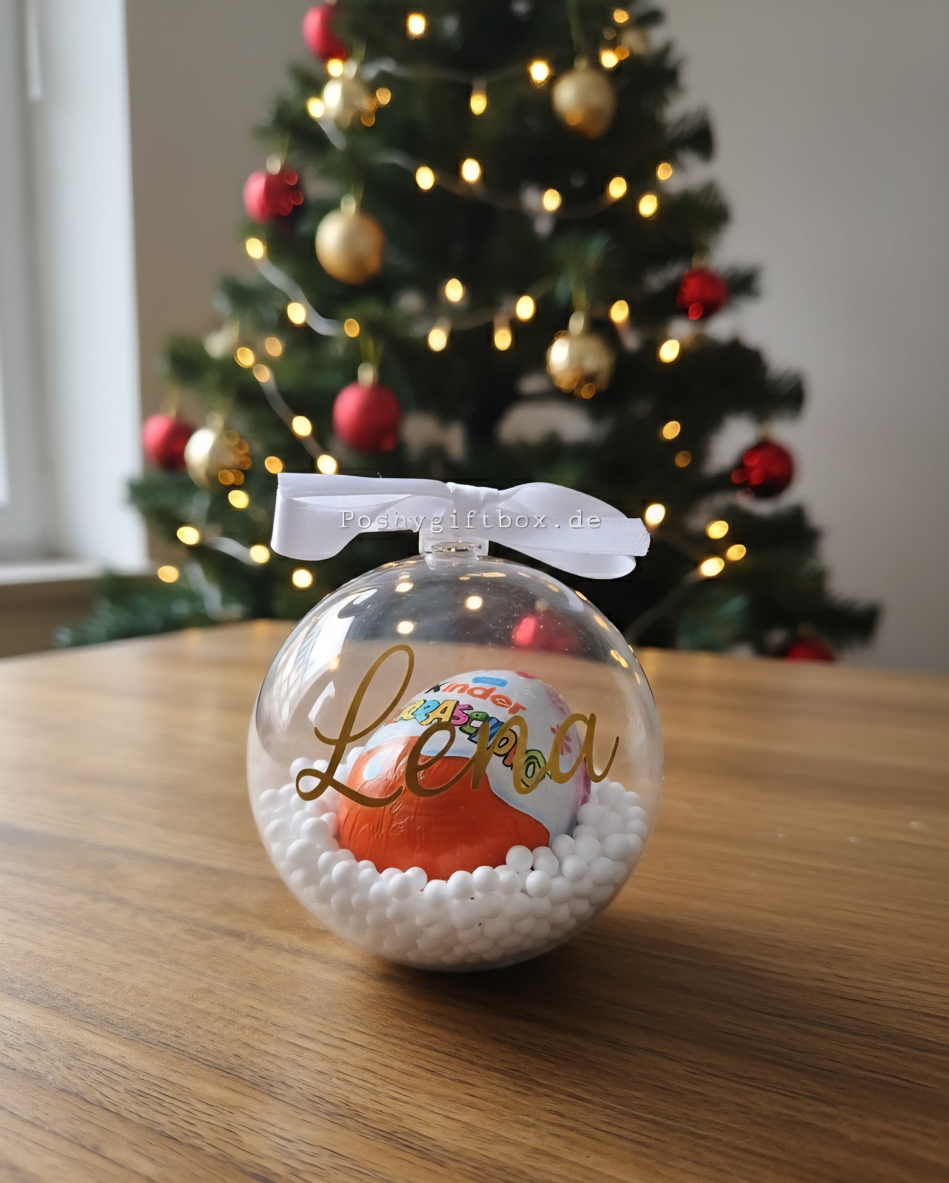 Personalisierte Weihnachtskugeln mit Nutella/Personalisierte Weihnachtskugeln/ Gefüllt mit  Kinder Ü -Ei/Weihnachtskugel Mit Nutella/Weihnachtsgeschenke /Christbaumkugel mit Namen/Firmen Geschenke/Kinder Geschenke PoshyGiftbox
