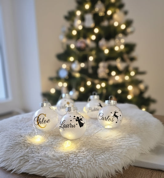 Personalisierte Weihnachtskugeln / Gefüllt mit Federn/Weihnachtsgeschenke/ Weihnachtskugel mit Namen /Christbaumkugel/Weihnachtsdeko PoshyGiftbox