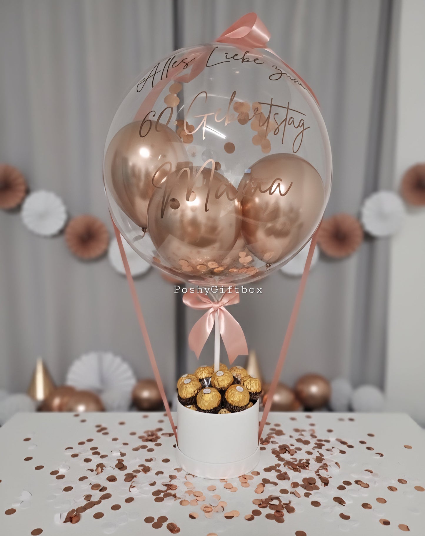 Ballon Personalisiert/Luftballons transparent/Geburtstagsgeschenk/Geschenk Hochzeitstag/Valentinstag/Verlobung/Ballon Box personalisiert  PoshyGiftbox