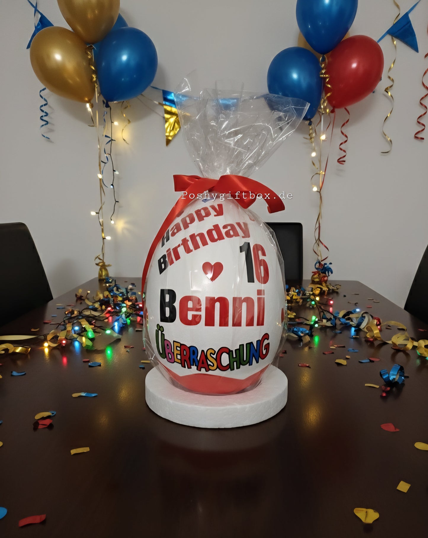 Personalisiertes XXL Überraschungsei /Geschenk XXL Überraschungsei/Du wolltest nichts Geschenk /Geschenk Geburtstag,Jugendweihe,Kommunion/Abschiedsgeschenk/Überraschungsei mit Wunschtext PoshyGiftbox