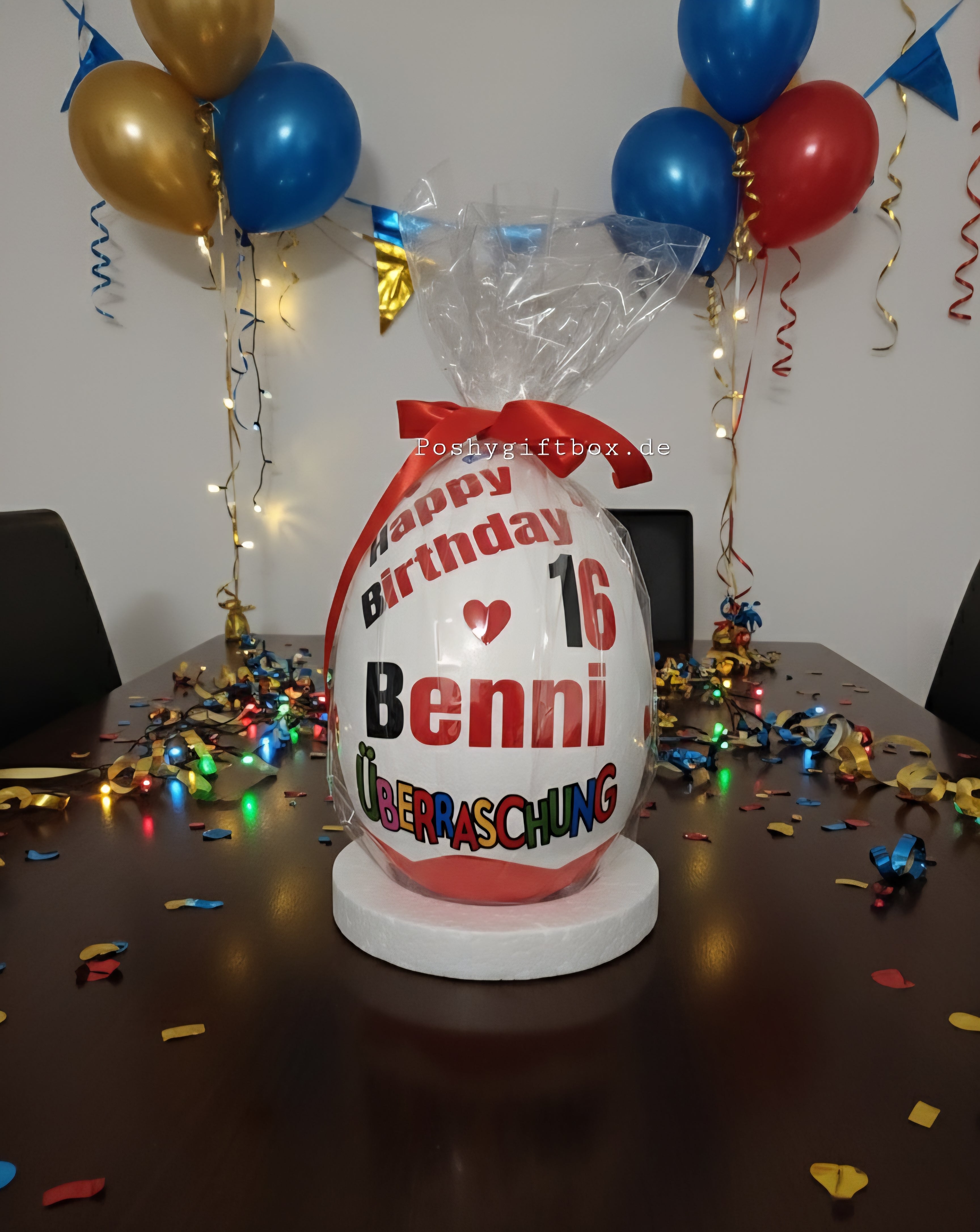 Personalisiertes XXL Überraschungsei /Geschenk XXL Überraschungsei/Du wolltest nichts Geschenk /Geschenk Geburtstag,Jugendweihe,Kommunion/Abschiedsgeschenk/Überraschungsei mit Wunschtext PoshyGiftbox