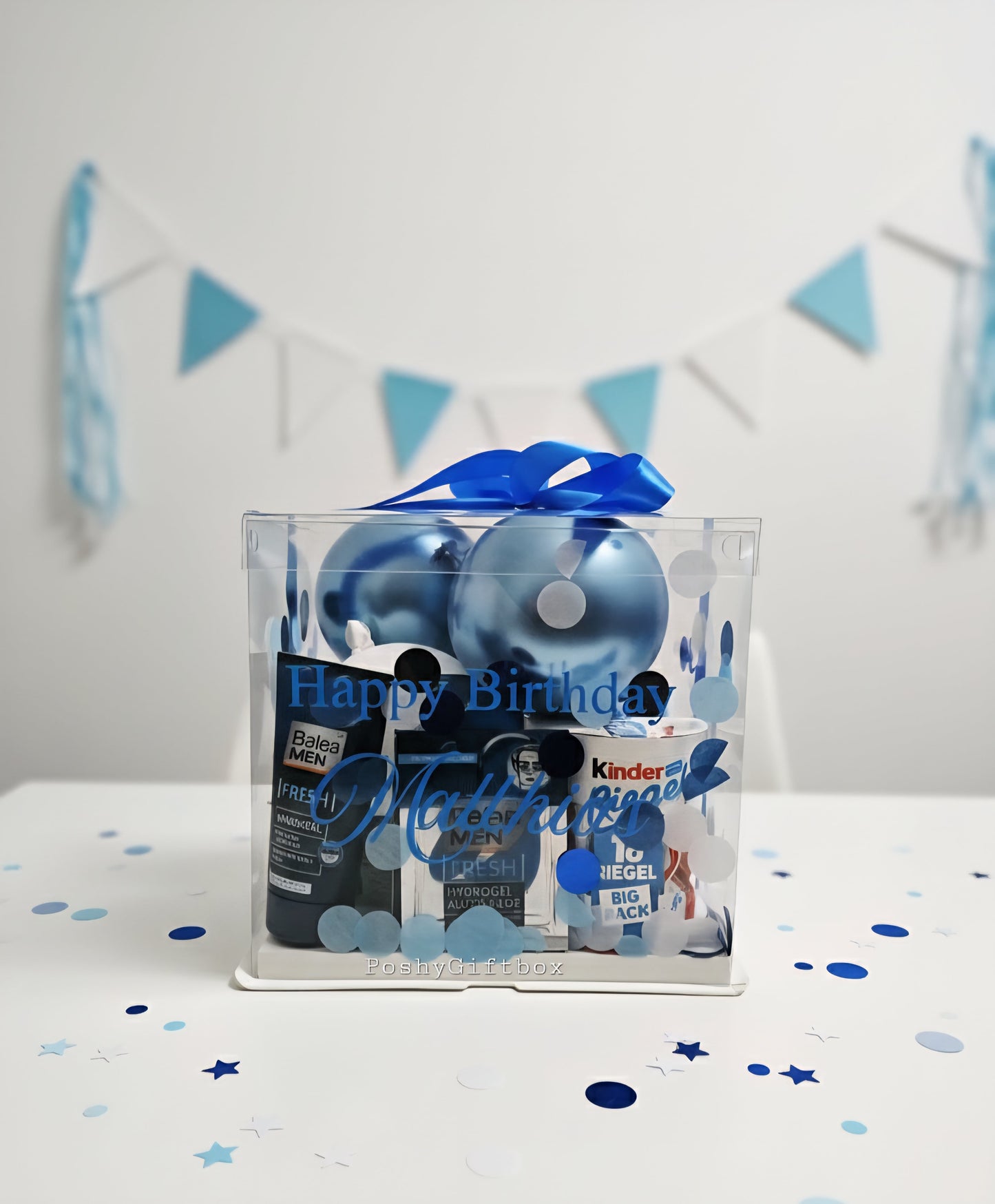 Personalisierte Ballonbox /Geburtstagsgeschenk Scheiß aufs Alter/Wellnessset/Abschiedsgeschenk/Lustig/Geschenkset Männer/Weihnachtsgeschenk/Valentinsgeschenk/Geschenk Vatertag PoshyGiftbox