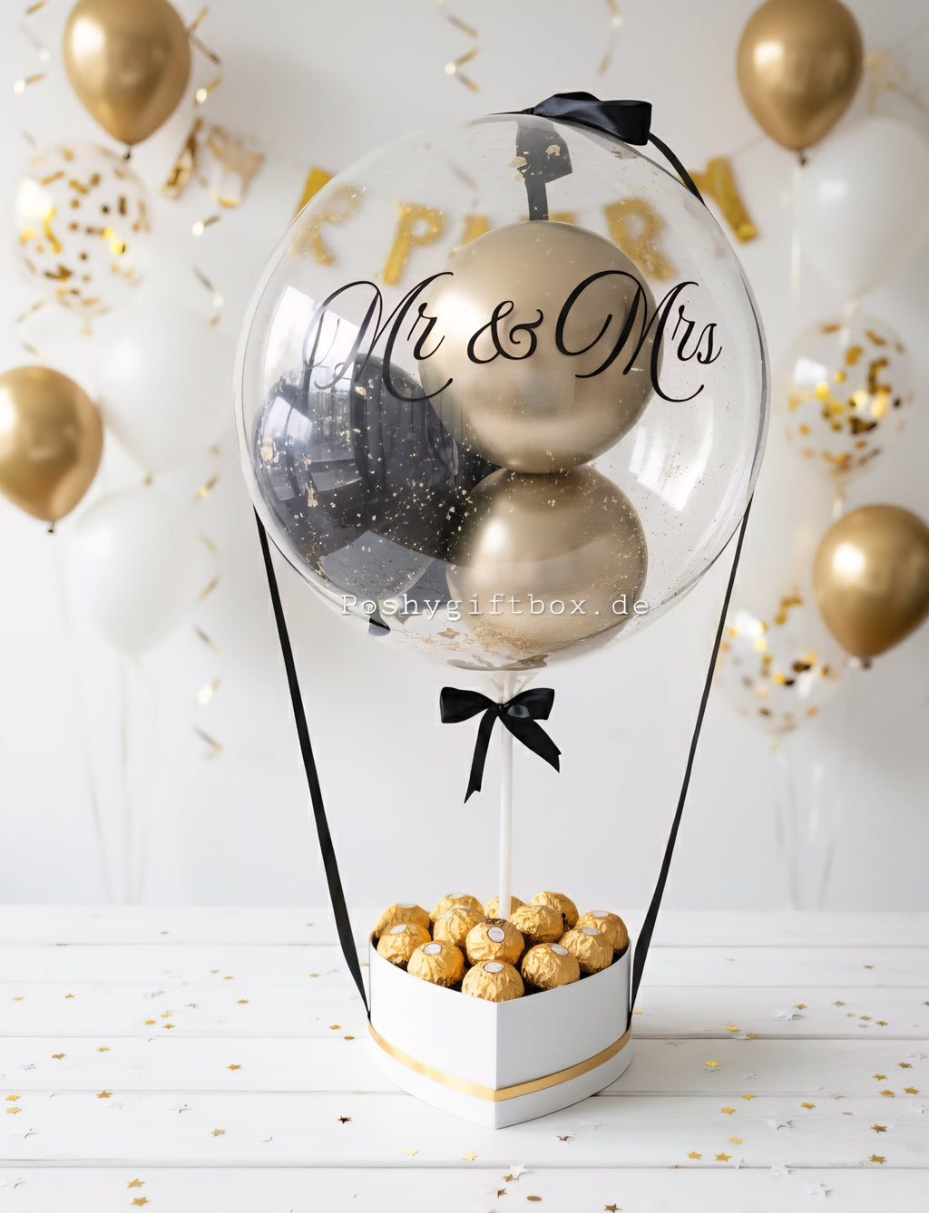 Ballon Personalisiert/Luftballons transparent/Geburtstagsgeschenk/Geschenk Hochzeitstag/Valentinstag/Verlobung/Ballon Box personalisiert  PoshyGiftbox