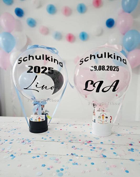 Schulkind Ballon/Geschenk zur Einschulung/Schulkind Geschenk/Geschenkbox zum ersten Schultag/Endlich Schulkind Ballon/Schultüte mit Füllung  Einschulung PoshyGiftbox