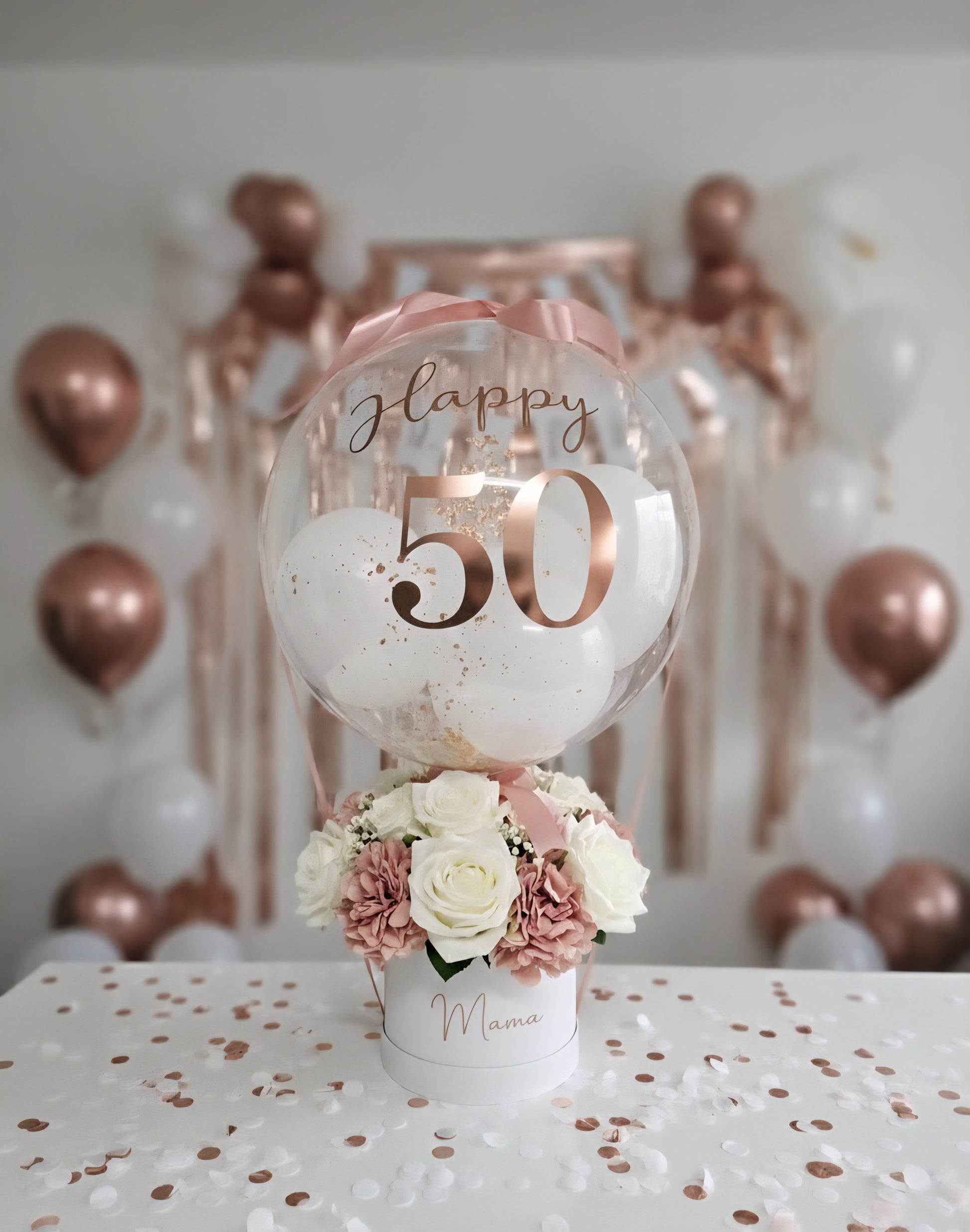 Ballonbox Transparent Mit 2 Sets 26 Buchstaben A-Z, Ballon Box Hochzeit Geburtstag,Baby Boxen Deko, Geschenkbox Baby Party Dekoration,Babyshowerparty Deko (Rose Gold 6 Box With 52 Letter