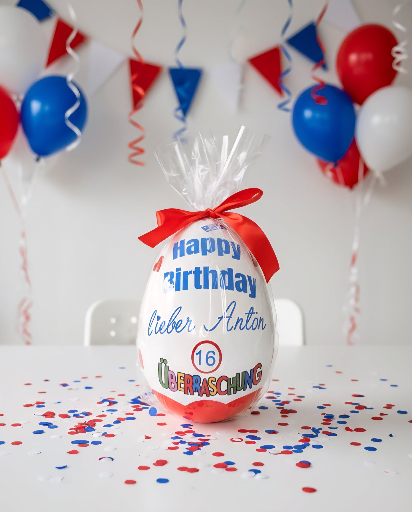 Personalisiertes XXL Überraschungsei /Geschenk XXL Überraschungsei/Du wolltest nichts Geschenk /Geschenk Geburtstag,Jugendweihe,Kommunion/Abschiedsgeschenk/Überraschungsei mit Wunschtext PoshyGiftbox