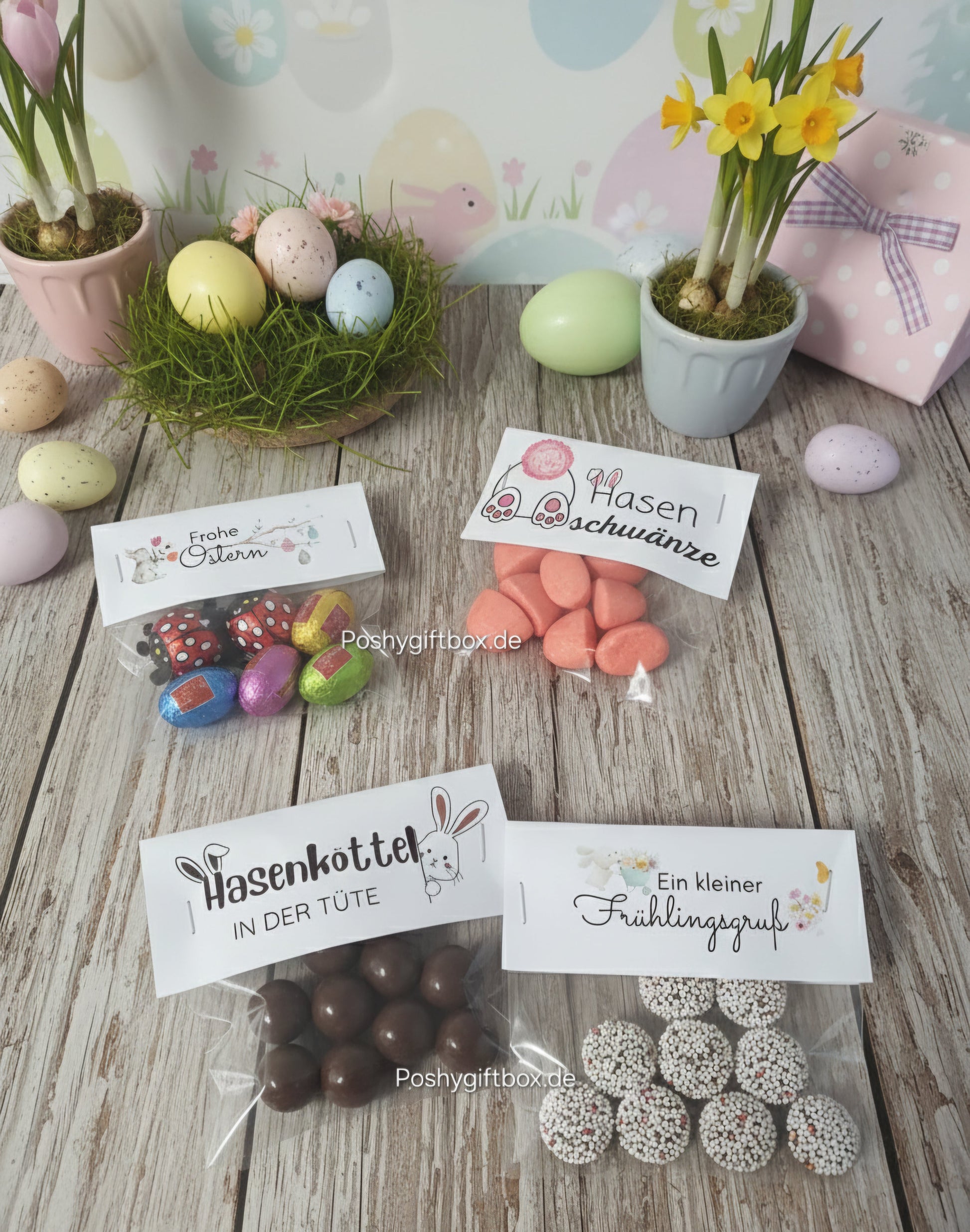 Hasenköttel in der Tüte/Eiersuche in der Tüte/Geschenk Ostern/Frühlingsgrüße/Gastgeschenk Ostern PoshyGiftbox
