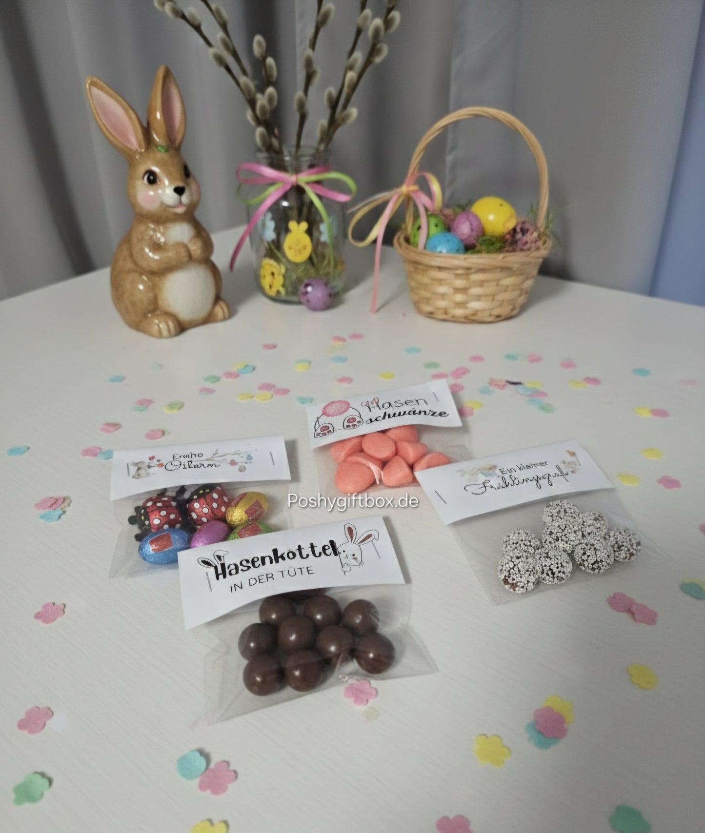 Hasenköttel in der Tüte/Eiersuche in der Tüte/Geschenk Ostern/Frühlingsgrüße/Gastgeschenk Ostern PoshyGiftbox