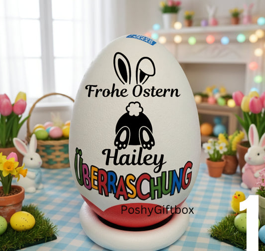 Personalisiertes XXL Überraschungsei/Ostereier/Riesen Eier Ostern/Kinder XXL Überraschungsei/Überraschungseier PoshyGiftbox