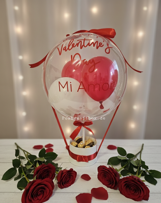 Ballongrüße "VALENTINSTAG"/Geschenk Valentinstag/Ballon Geschenk/Ballon personalisiert/Geschenk Box Personalisiert/Geschenk Valentines day PoshyGiftbox