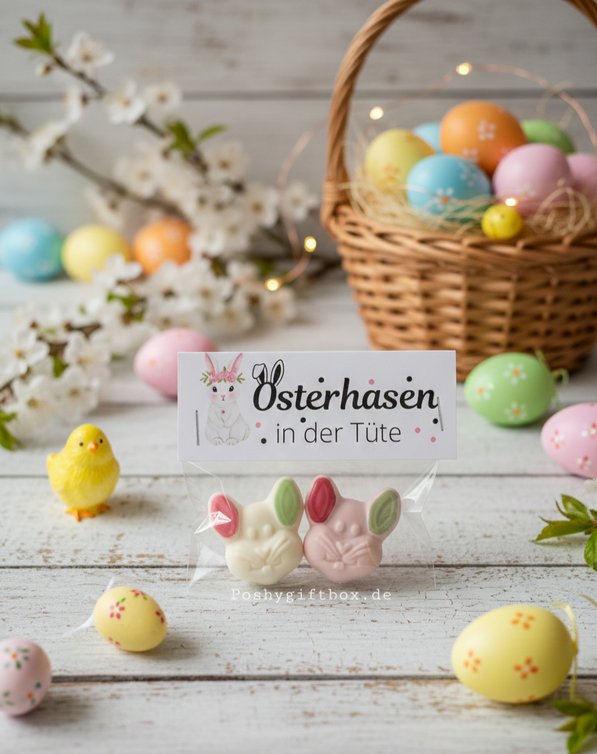 Osterhasen/Ostern /Osterhasen in der Tüte/Gastgeschenk/Ostergeschenk Kollegen/Kleinigkeit /Mitbringsel/süße kleine Ostergeschenke/Osternest Kleinigkeit PoshyGiftbox