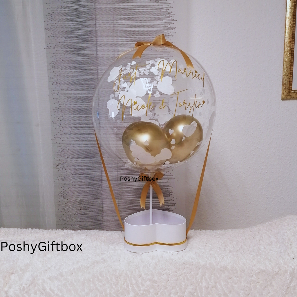 Ballon mit Blumen/Personalisierter Ballon/Ballongrüße/Geburtstagsgeshenk/Muttertagsgeschenk/Geschenke für Frauen/Geschenk Mama,Oma,Freundin  PoshyGiftbox
