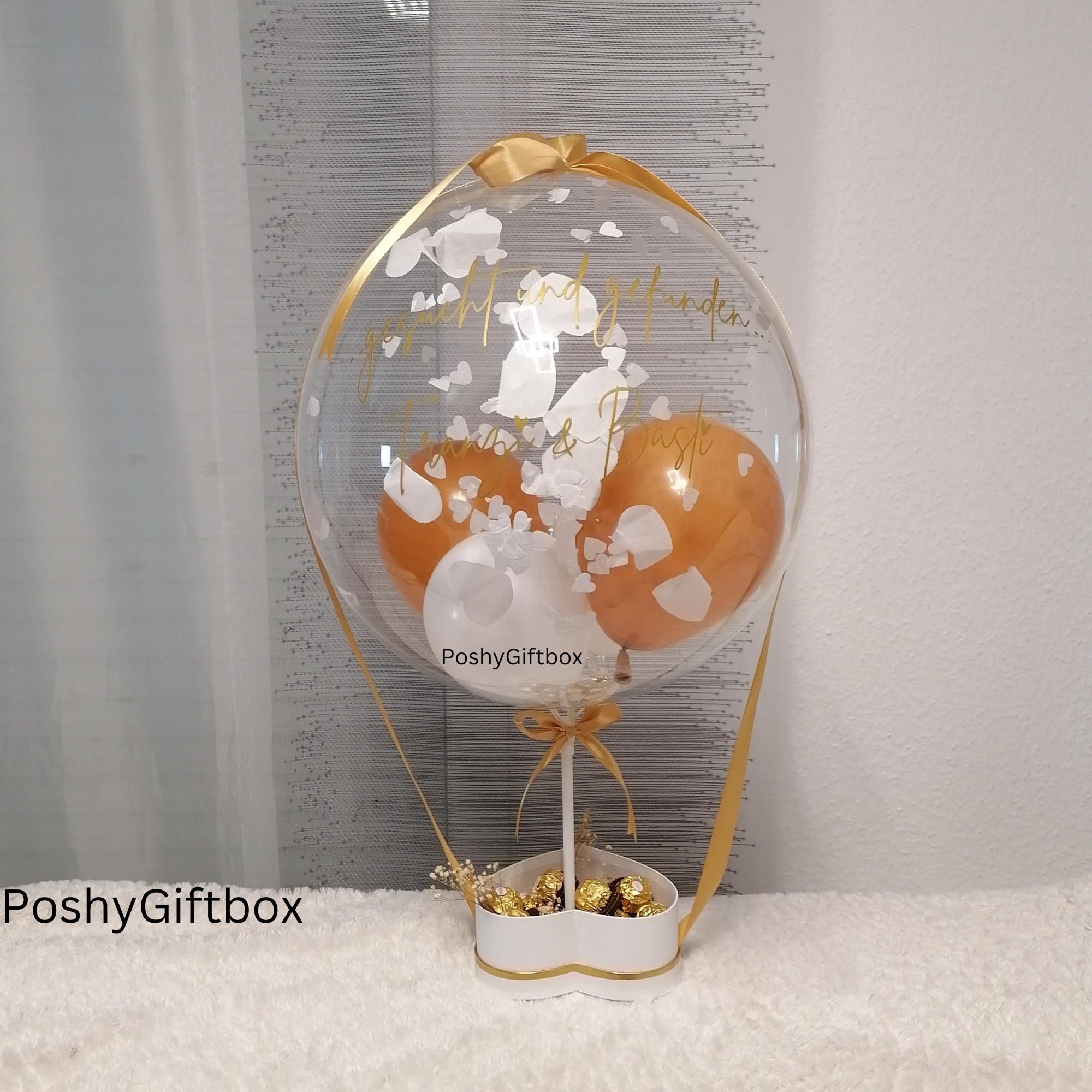 Ballon mit Blumen/Personalisierter Ballon/Ballongrüße/Geburtstagsgeshenk/Muttertagsgeschenk/Geschenke für Frauen/Geschenk Mama,Oma,Freundin  PoshyGiftbox