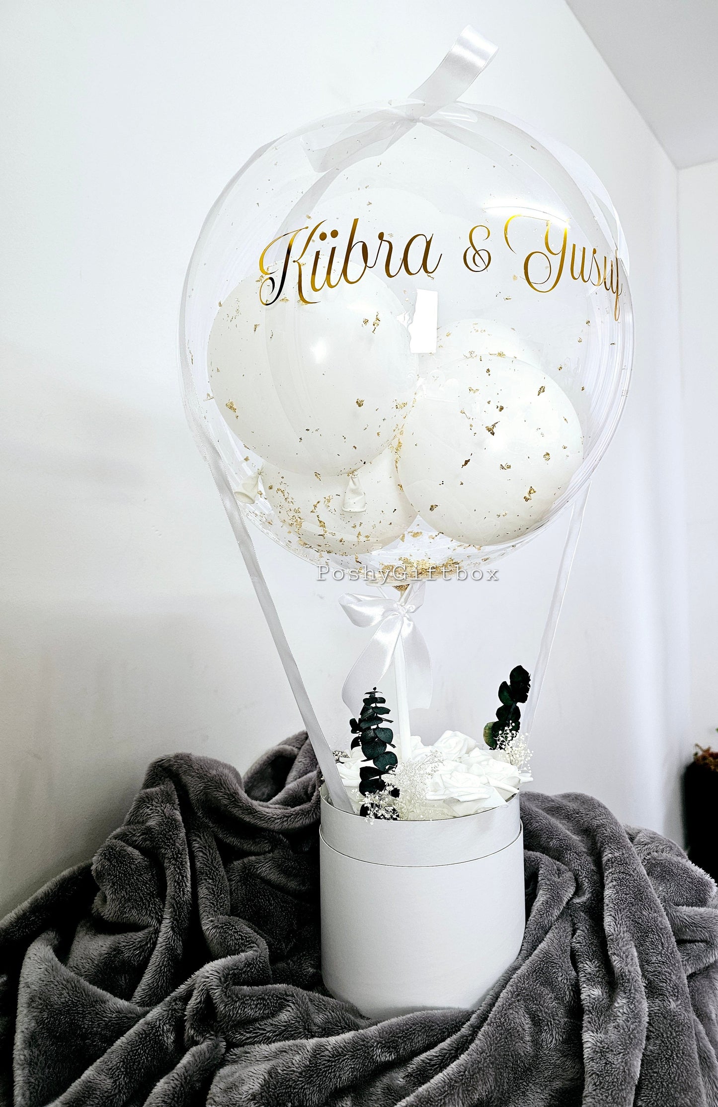 Luftballons Personalisiert/Geschenk Geburtstag/ Muttertag /Vatertag,Kommunion,Taufe/Ballon Geschenk PoshyGiftbox