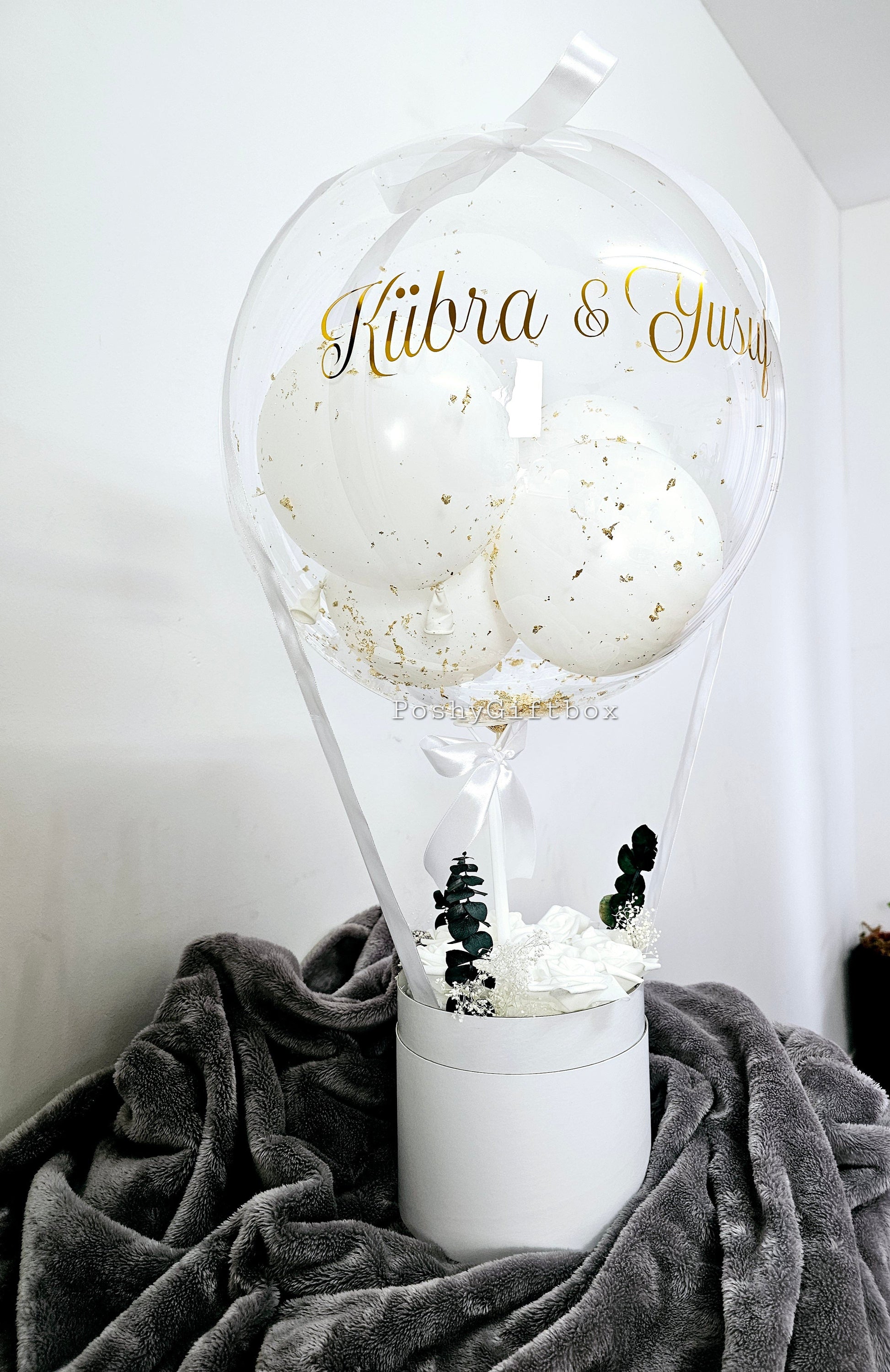 Luftballons Personalisiert/Geschenk Geburtstag/ Muttertag /Vatertag,Kommunion,Taufe/Ballon Geschenk PoshyGiftbox