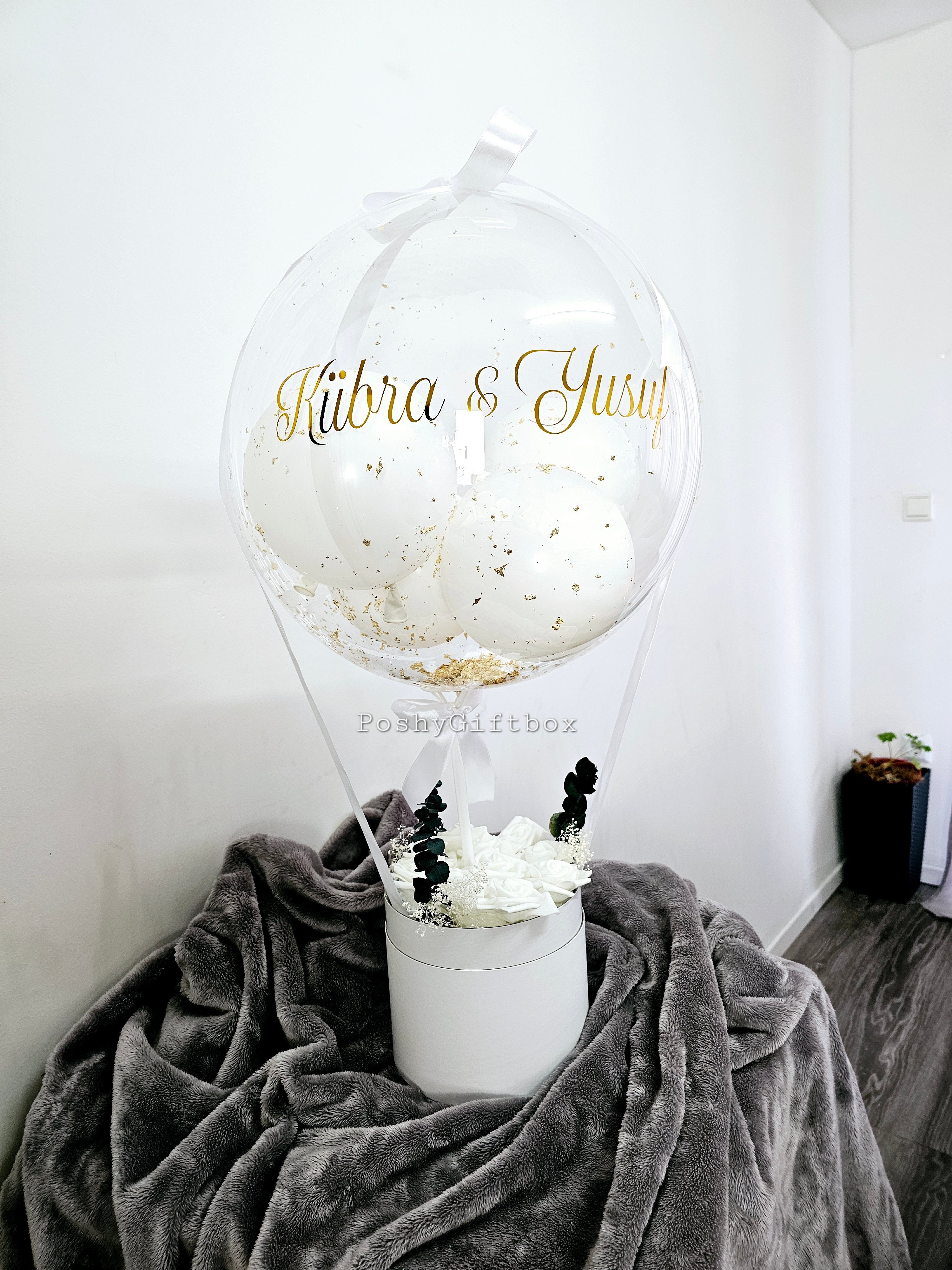 Luftballons Personalisiert/Geschenk Geburtstag/ Muttertag /Vatertag,Kommunion,Taufe/Ballon Geschenk PoshyGiftbox