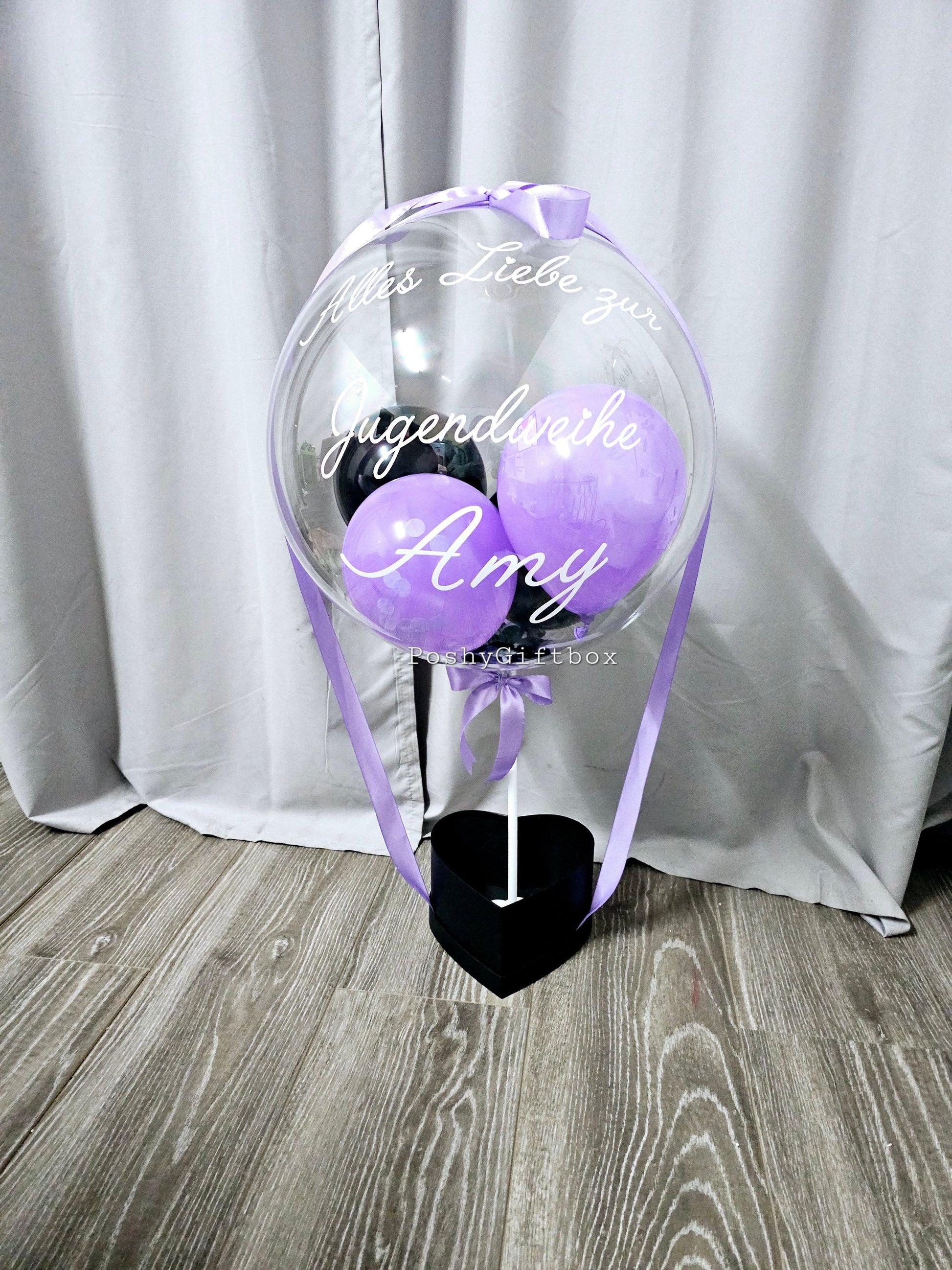 Ballon Personalisiert "JUGENDWEIHE"/  Geschenkbox /Ballonbox/Einschulungsgeschenk/Ballongeschenk Schule,Konfirmation,Jugendweihe, PoshyGiftbox