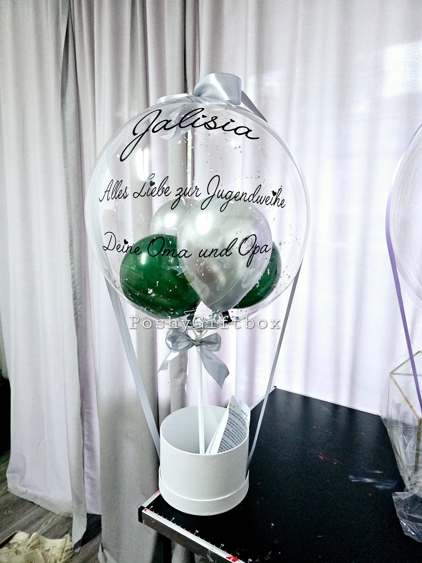 Ballon Personalisiert "JUGENDWEIHE"/  Geschenkbox /Ballonbox/Einschulungsgeschenk/Ballongeschenk Schule,Konfirmation,Jugendweihe, PoshyGiftbox